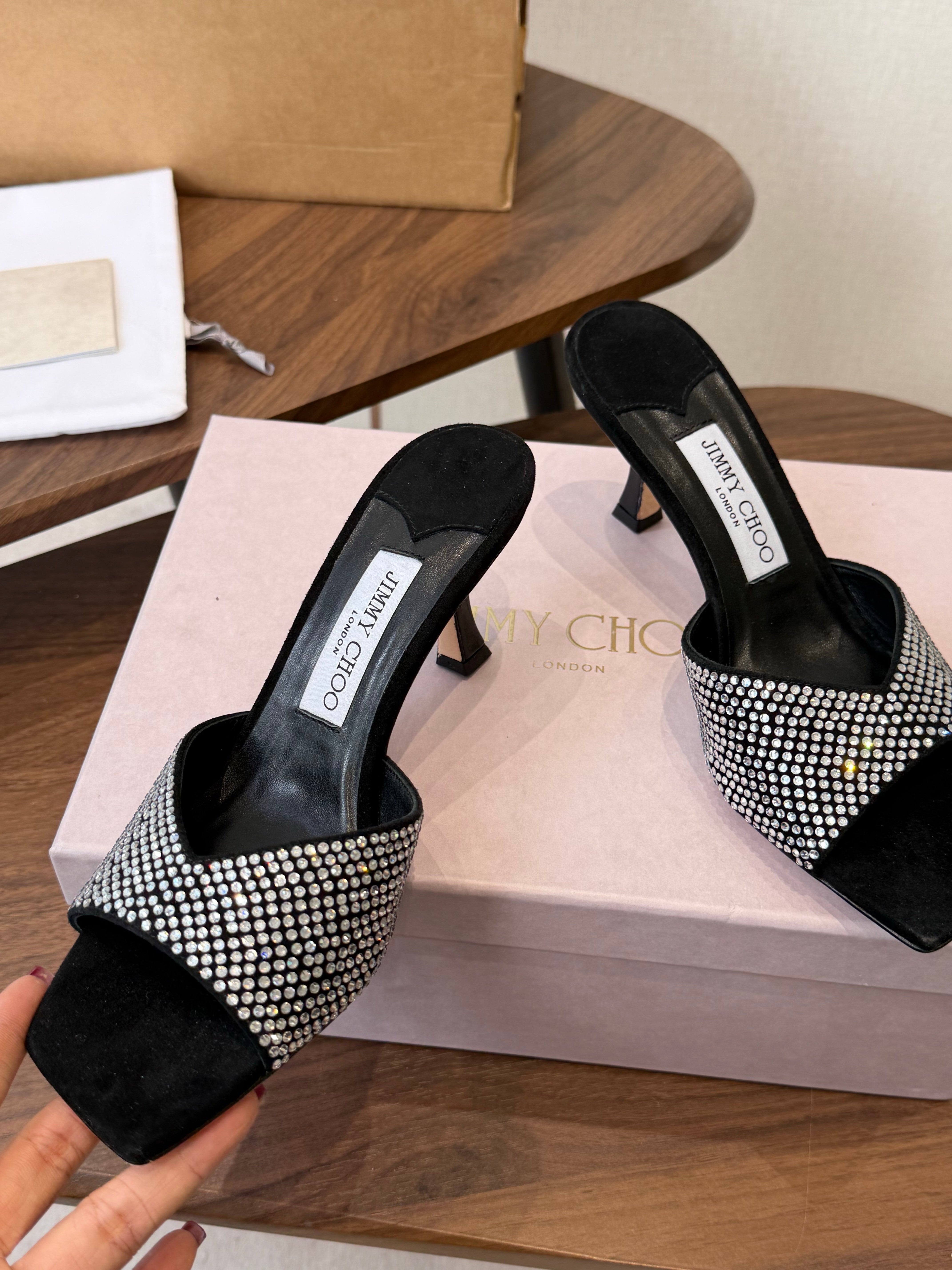 Jimmy Choo 2026 Skye Sandals 65mm Glitter Leather 940362