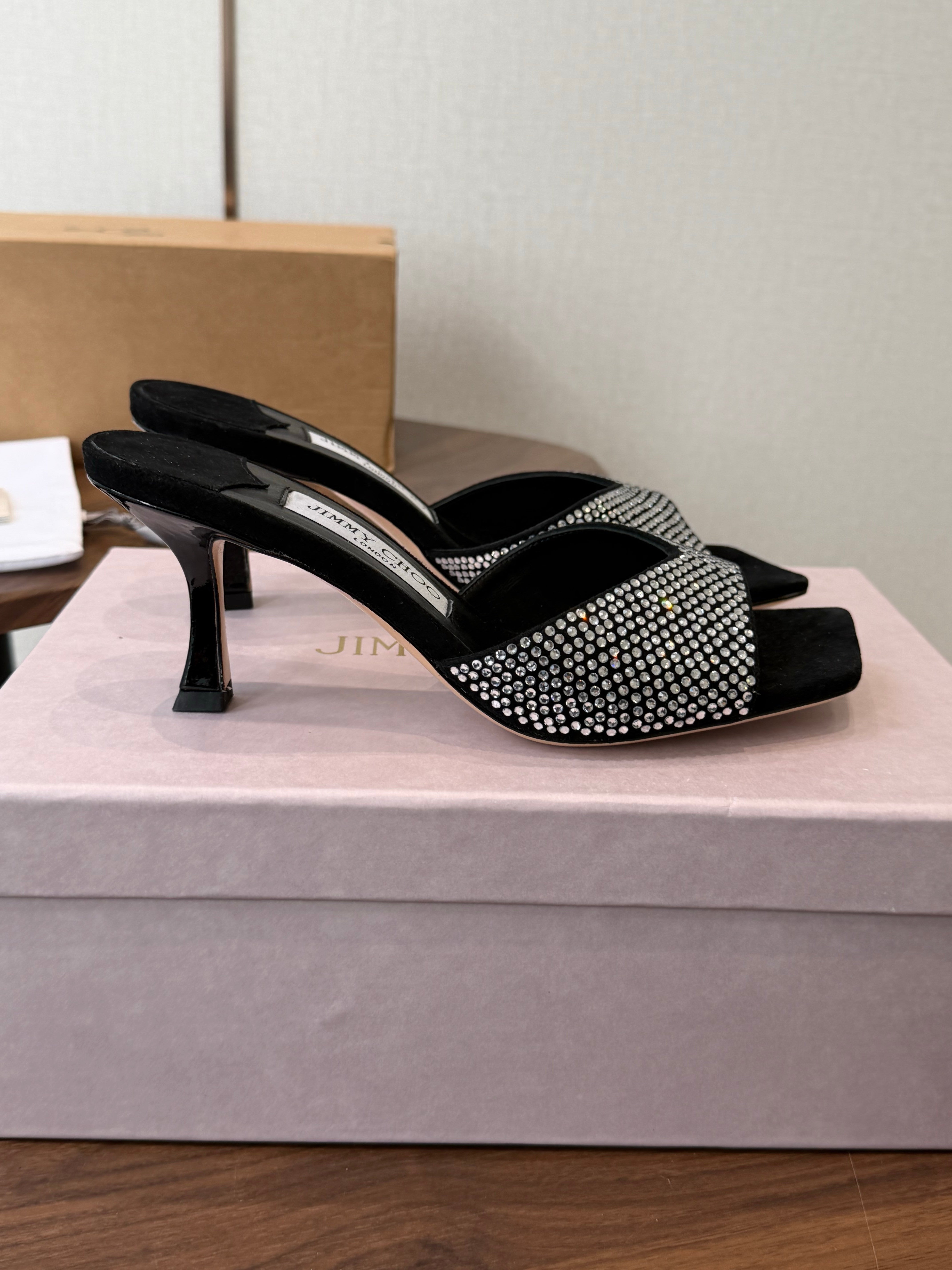 Jimmy Choo 2026 Skye Sandals 65mm Glitter Leather 940362