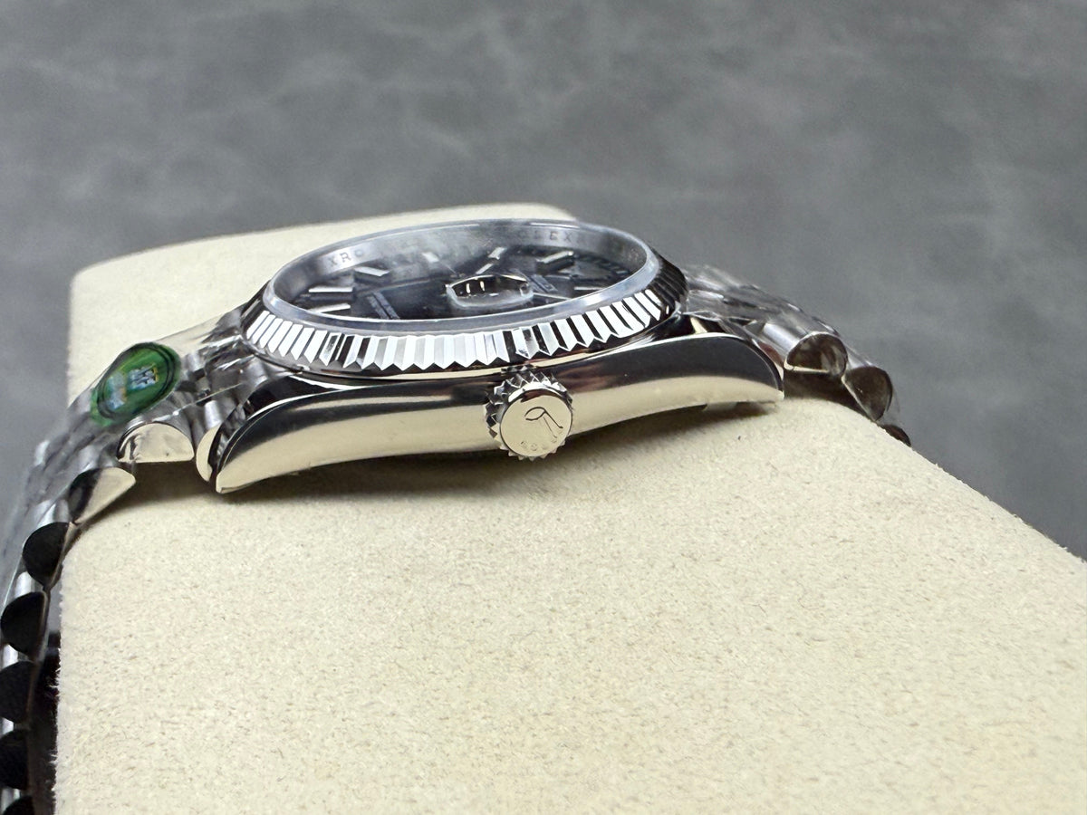 Rolex Day-Date 36mm Silver Navy Blue