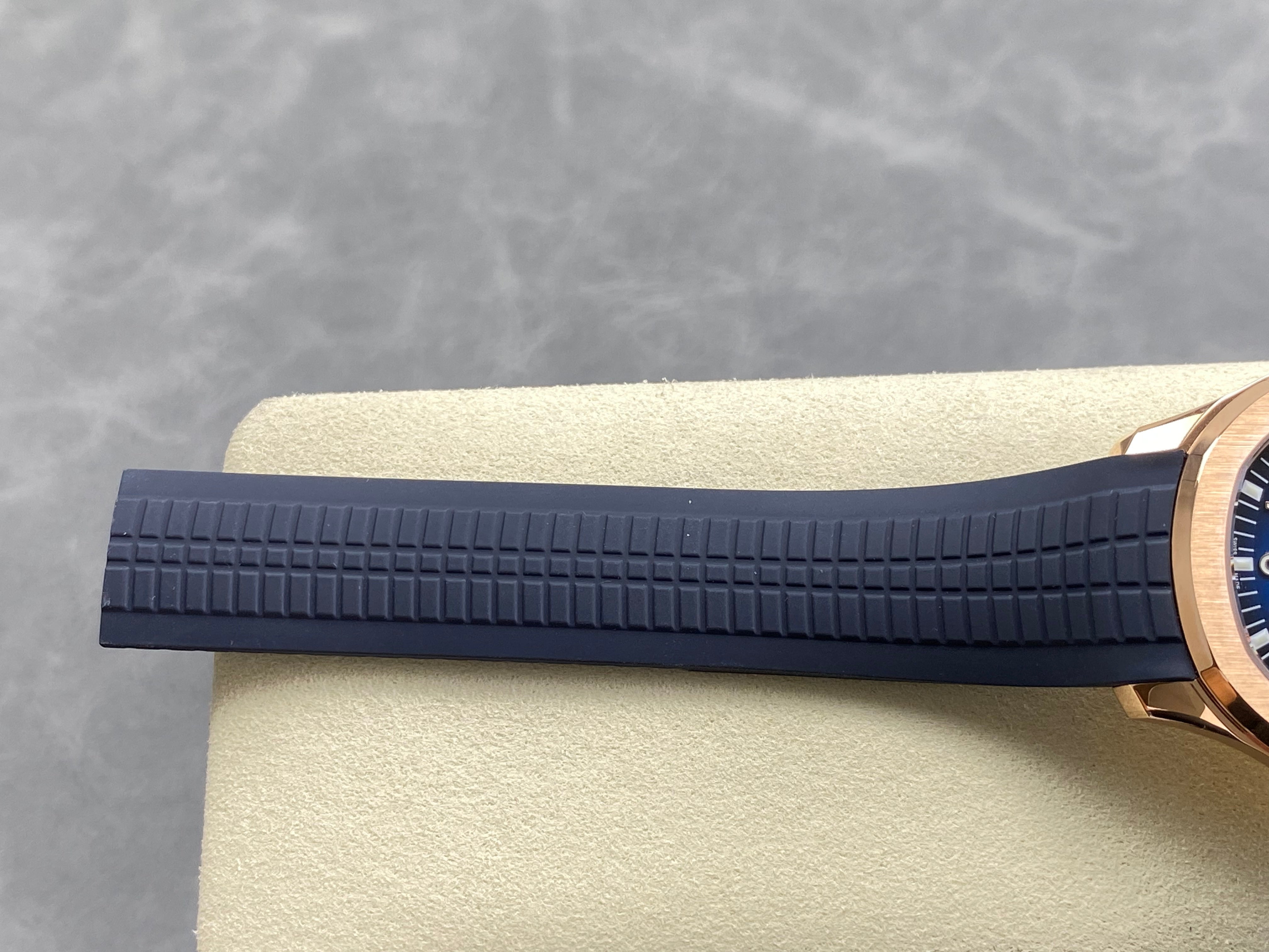Patek Philippe Aquanaut 40mm Blue Dial Rose Gold Case Blue Rubber Strap