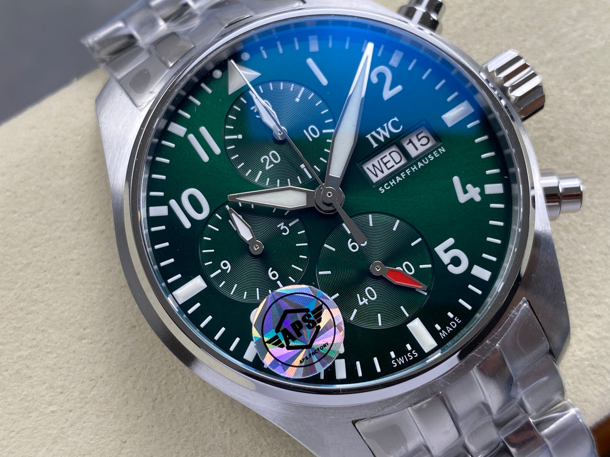 IWC Schaffhausen Pilot's 41mm Green Dial Steel Case