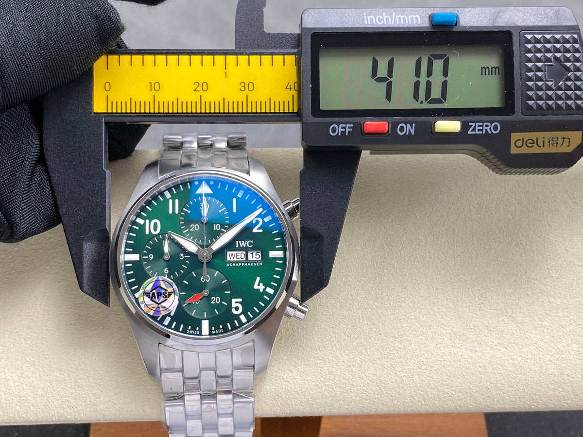 IWC Schaffhausen Pilot's 41mm Green Dial Steel Case