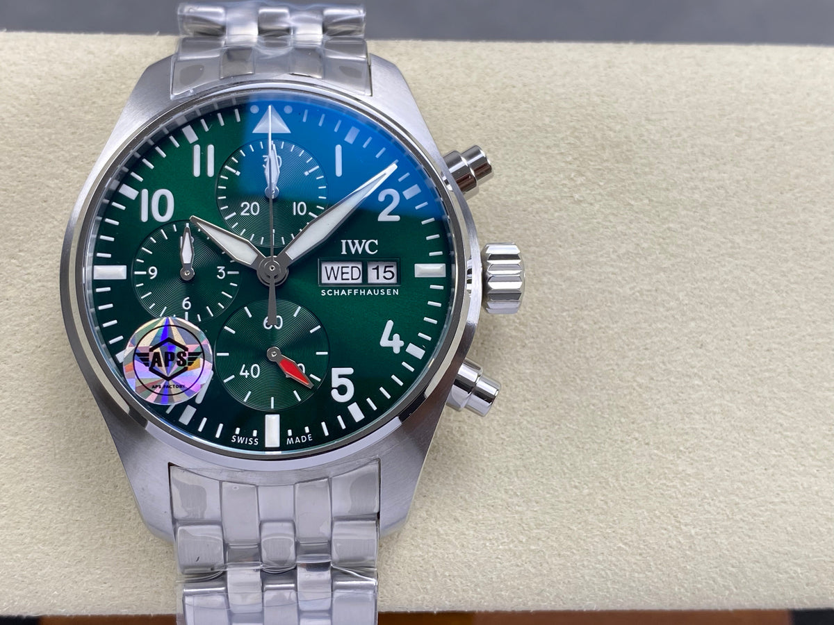 IWC Schaffhausen Pilot's 41mm Green Dial Steel Case
