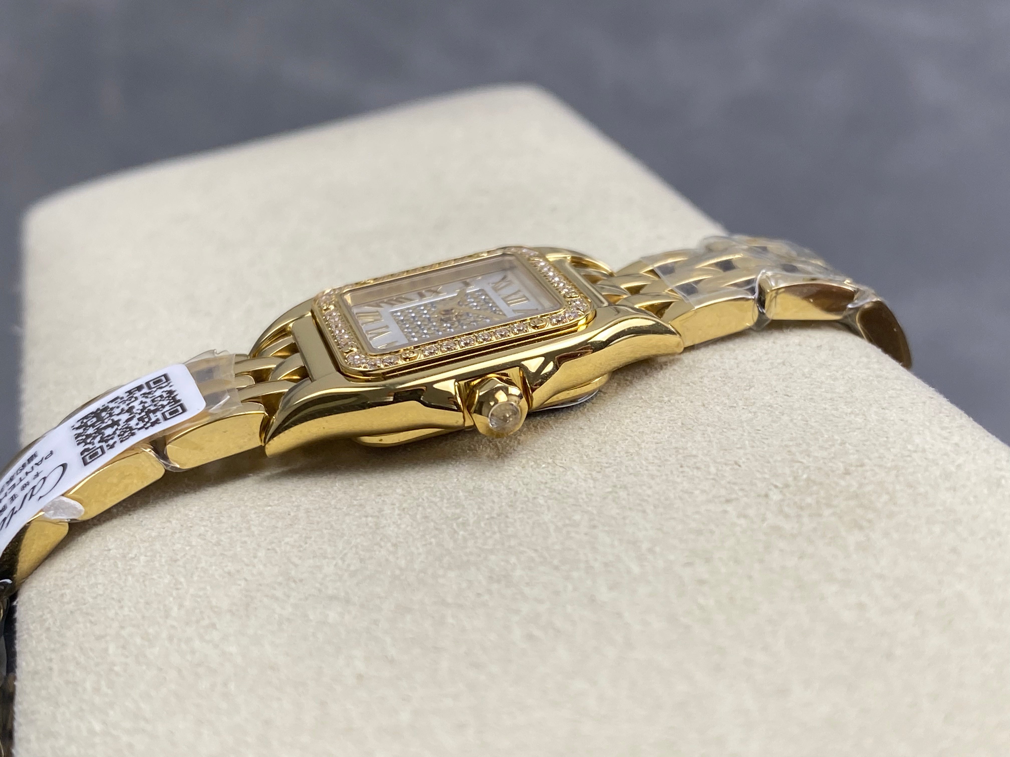 Cartier Panthère  37mm White Diamond Dial Gold Diamond Bezel