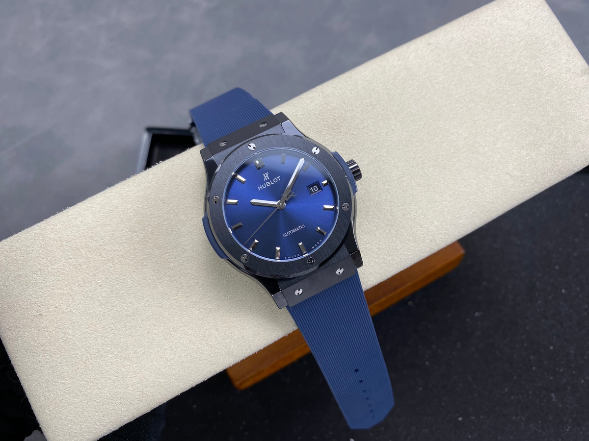 Hublot Classic Fusion Blue 42mm Blue Dial Rubber Strap