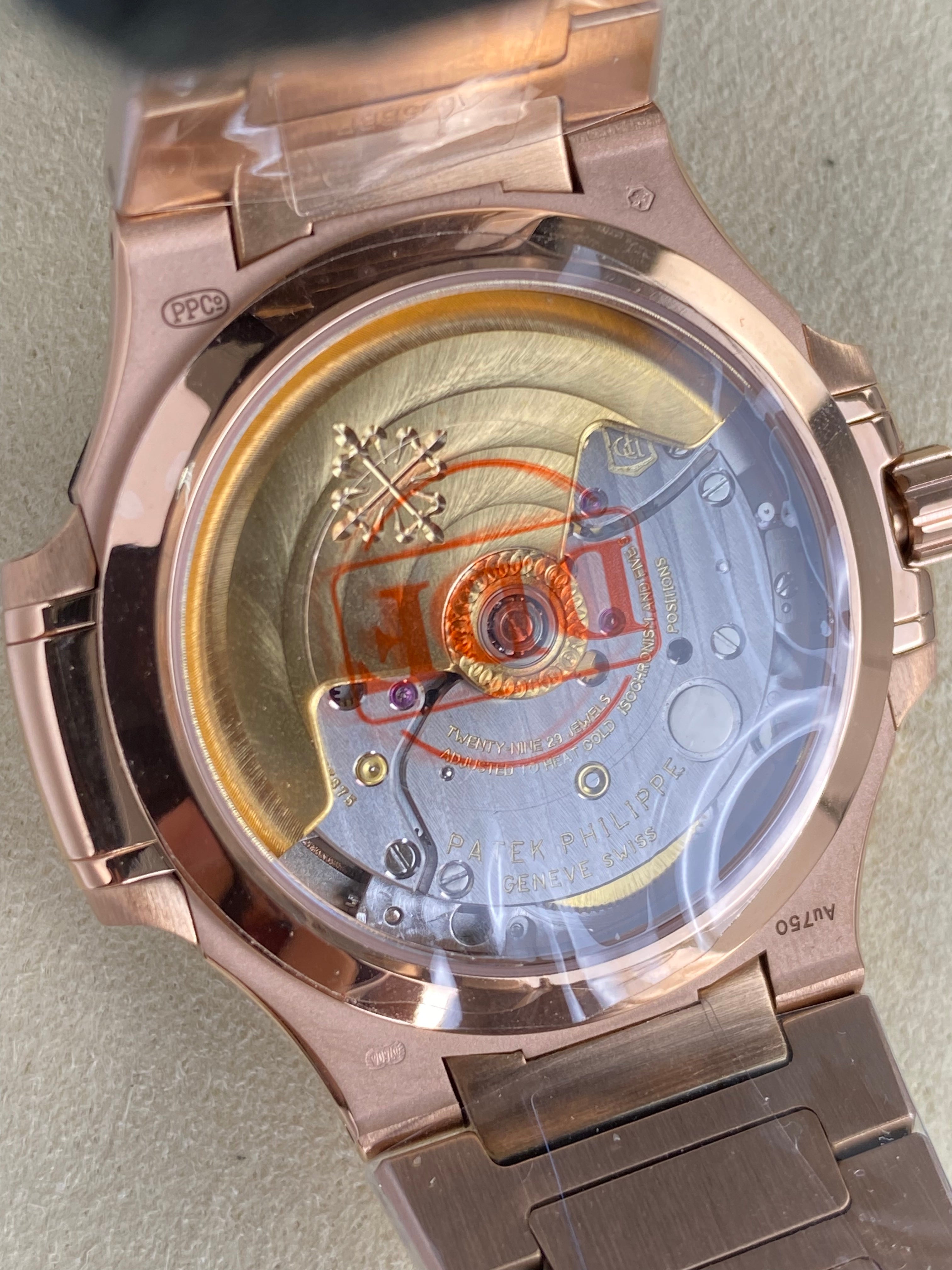 Patek Philippe Nautilus 34mm Pink Gold Case Diamond Bezel