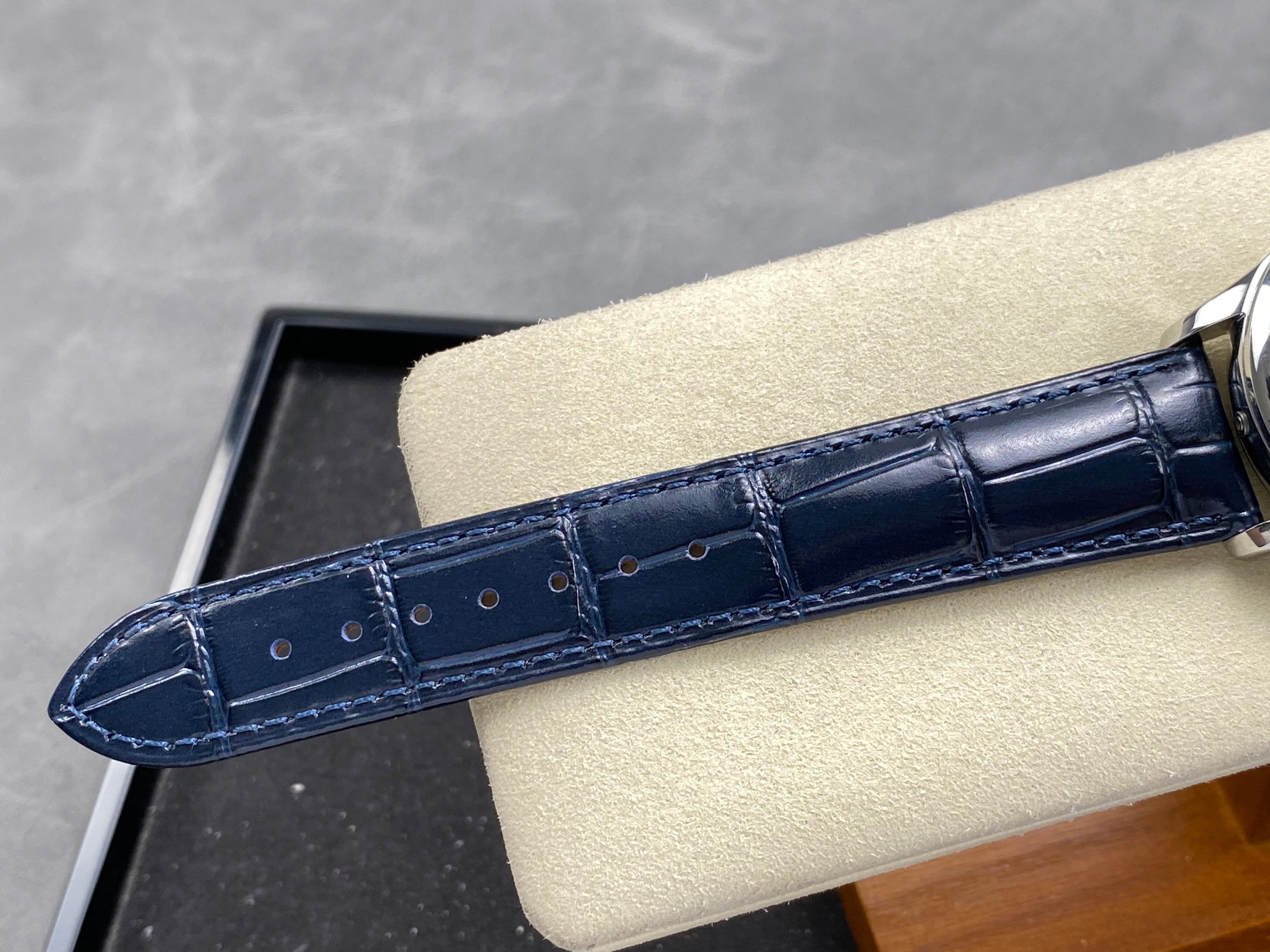 Patek Philippe Perpetual Calendar 39mm Blue Dial Blue Leather Strap