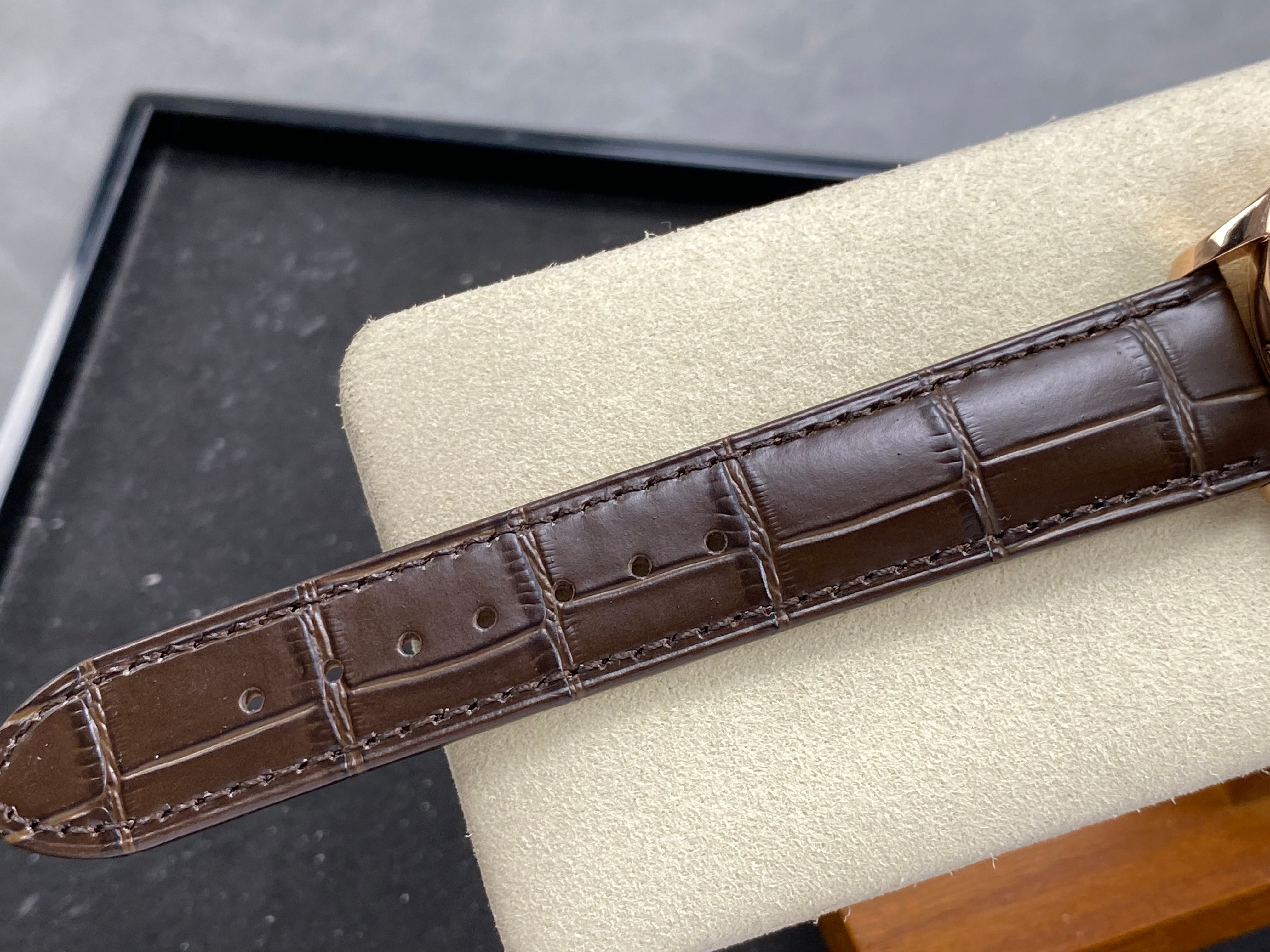 Patek Philippe Perpetual Calendar 39mm Rose Gold Case Brown Leather Strap
