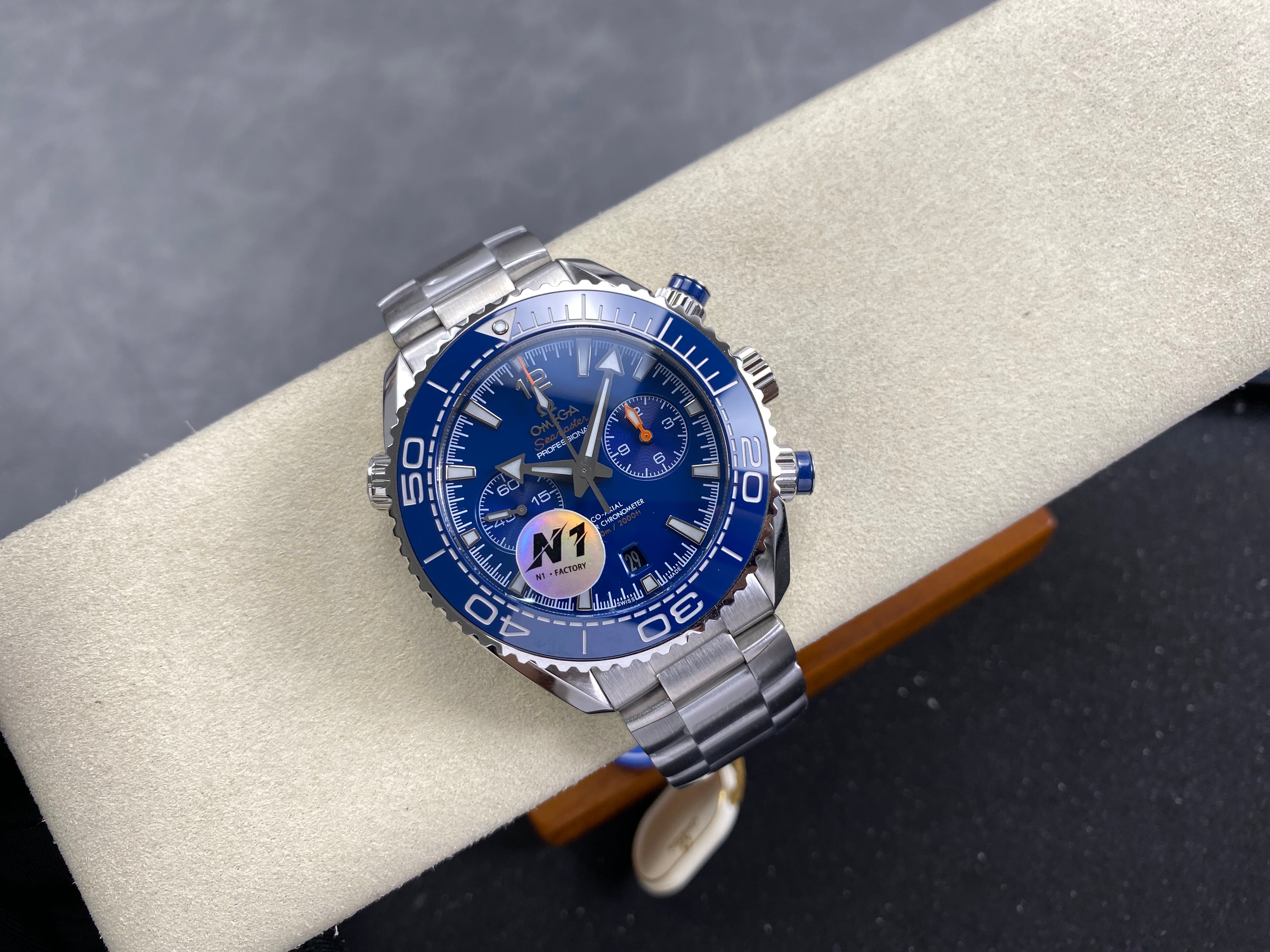 Omega Seamaster 46mm Blue Dial Sliver Case Blue Bezel Steel