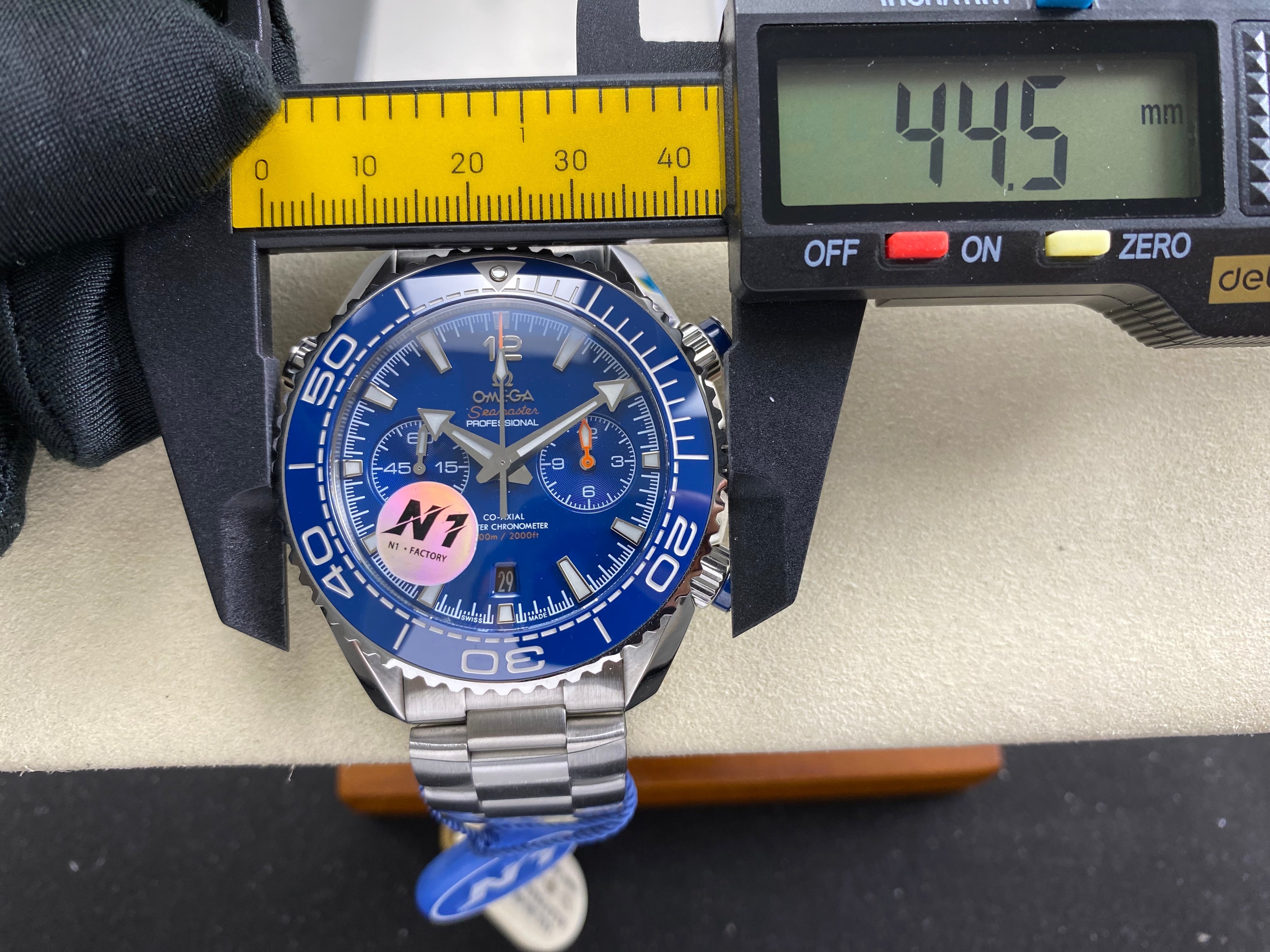 Omega Seamaster 46mm Blue Dial Sliver Case Blue Bezel Steel