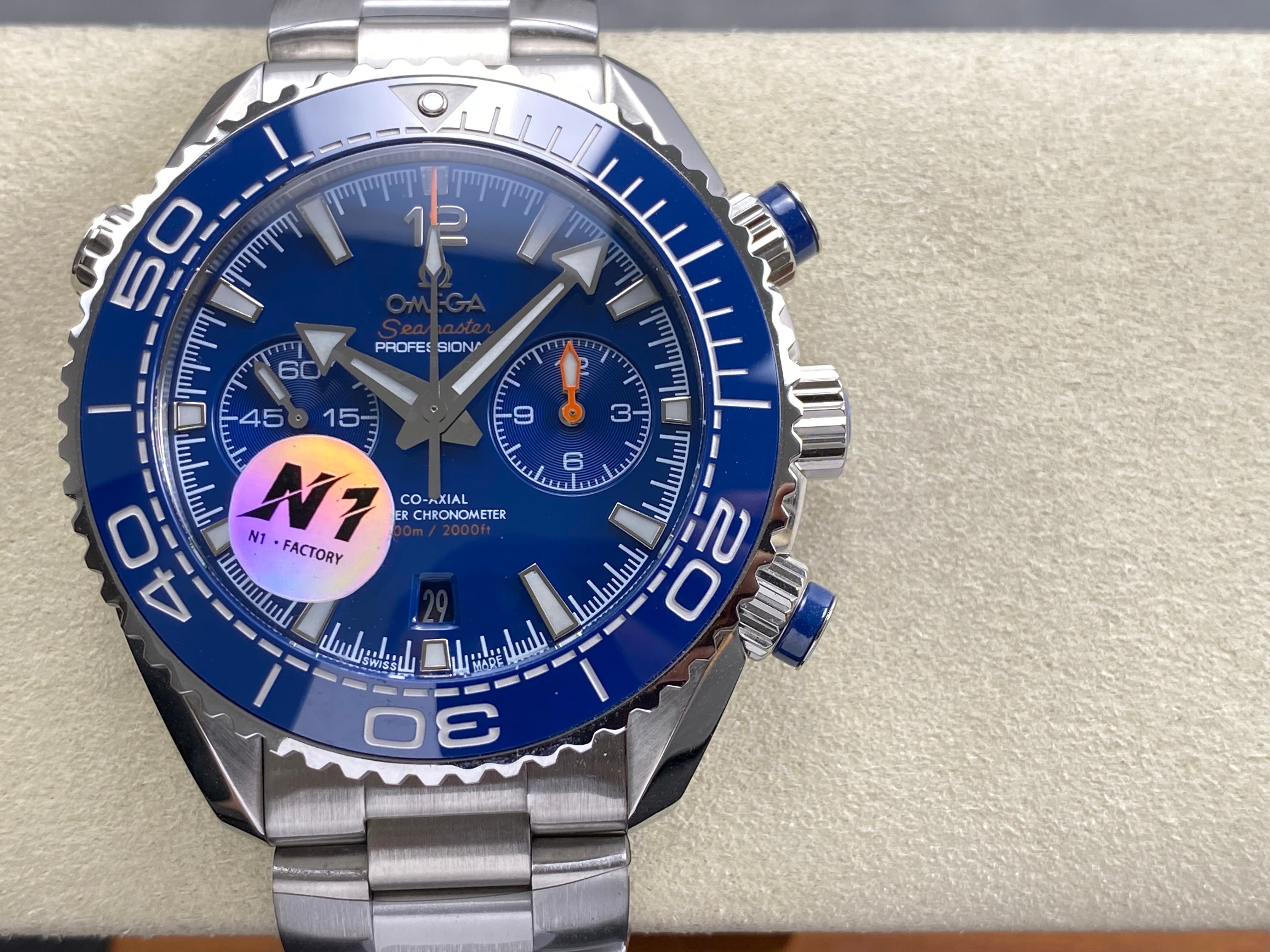 Omega Seamaster 46mm Blue Dial Sliver Case Blue Bezel Steel