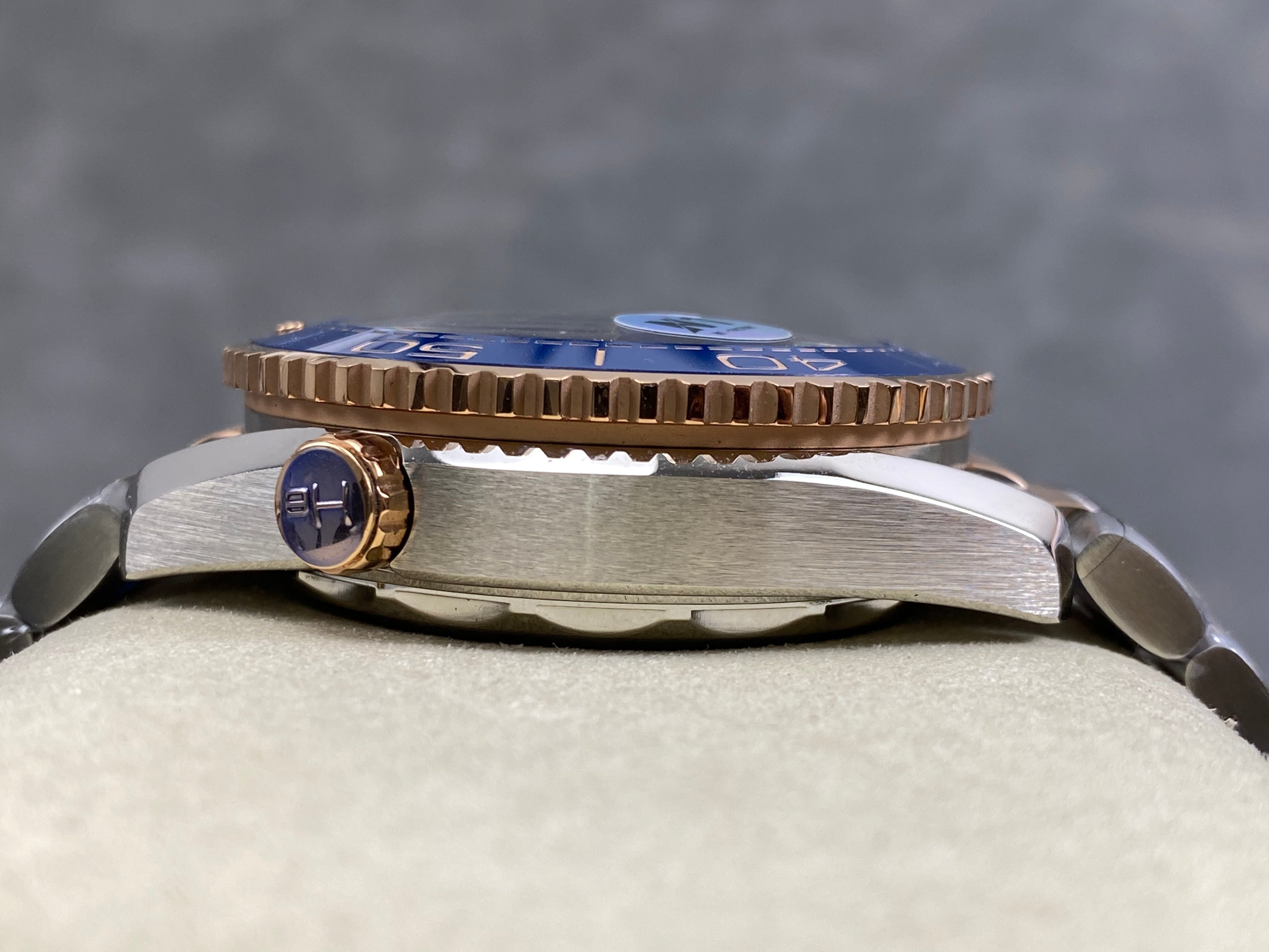 Omega Seamaster 46mm Blue Dial Pink Gold Steel