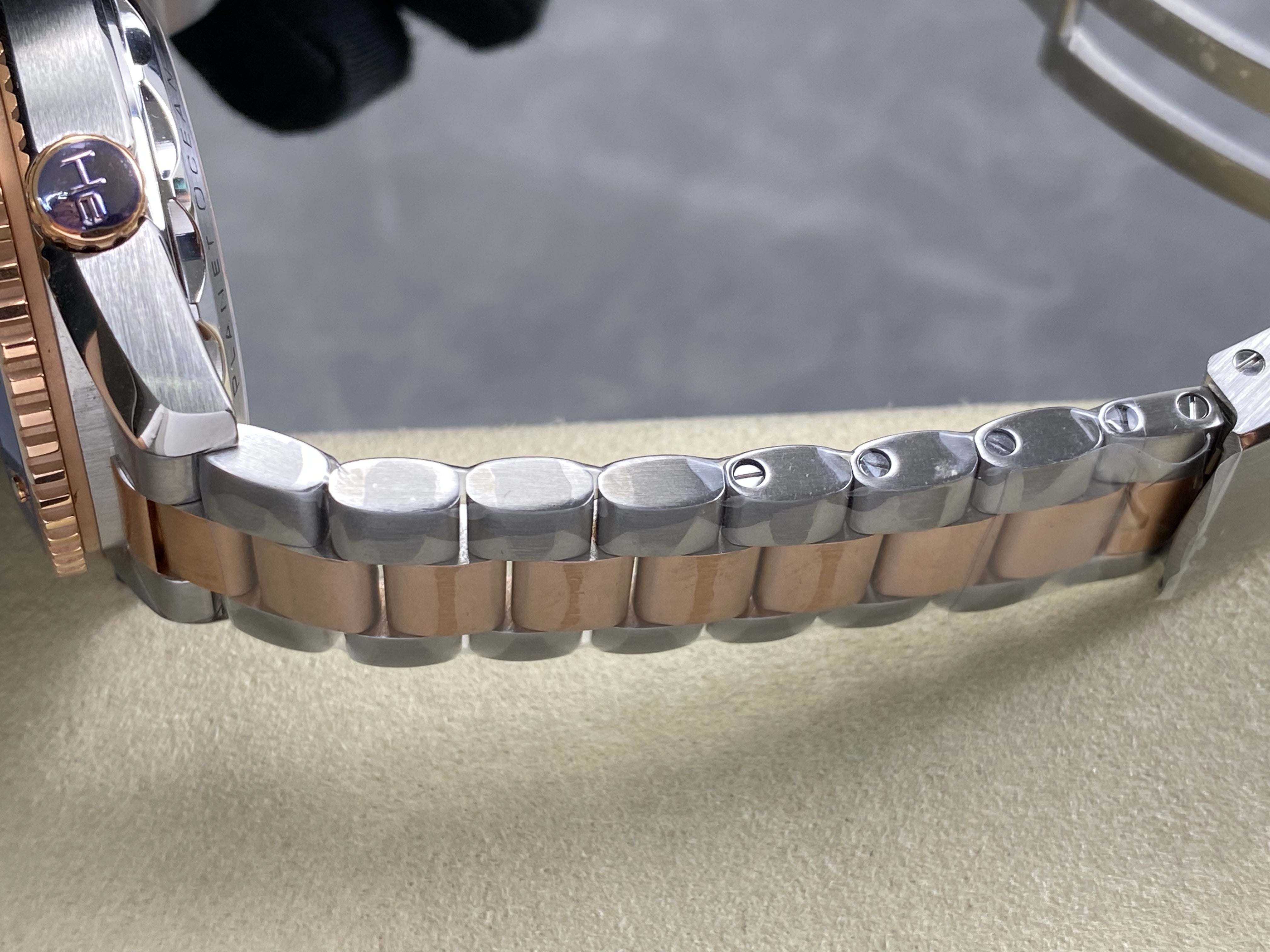Omega Seamaster 46mm Blue Dial Pink Gold Steel