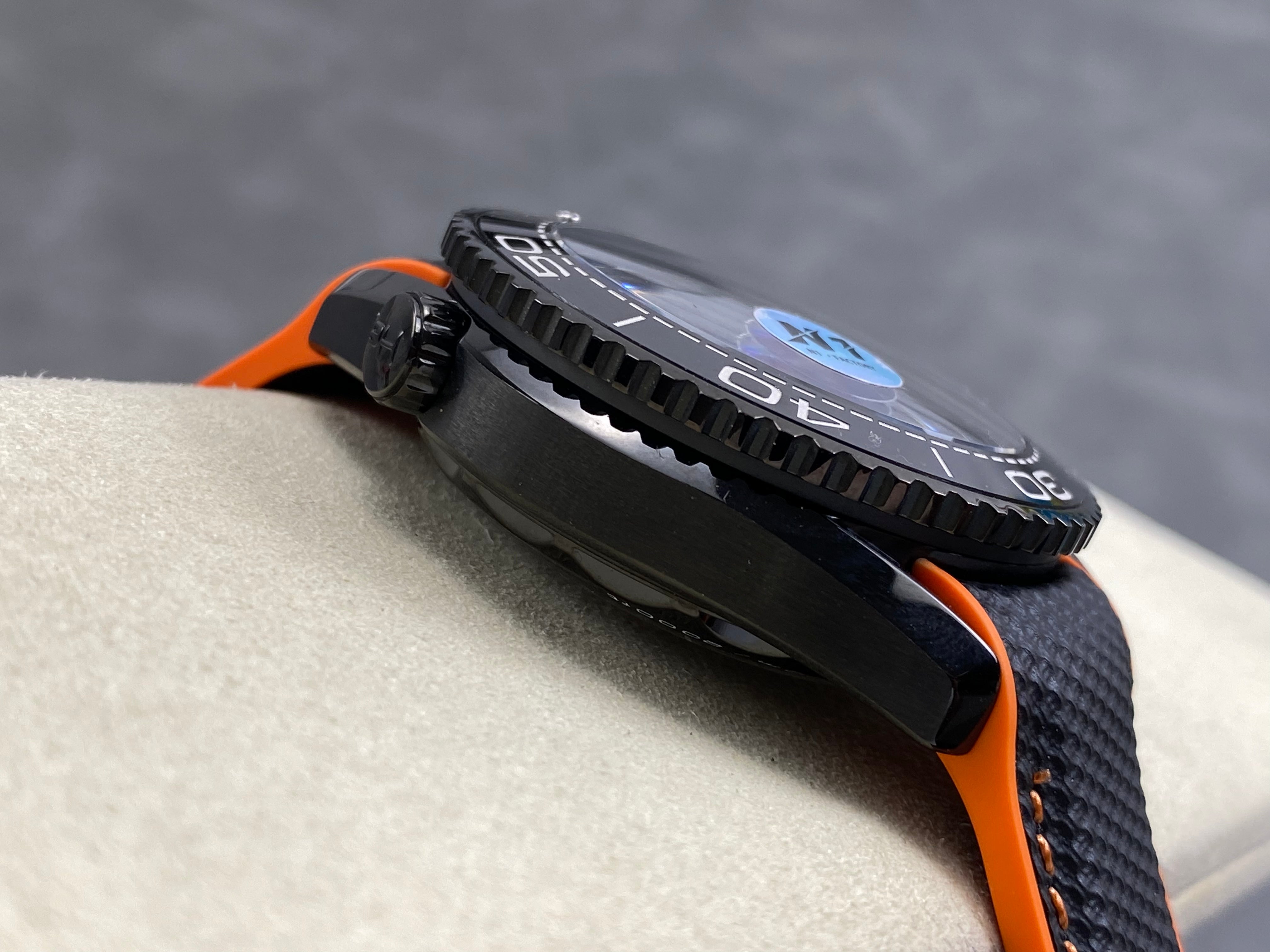 Omega Seamaster 46mm Black Dial Black Orange Rubber Strap