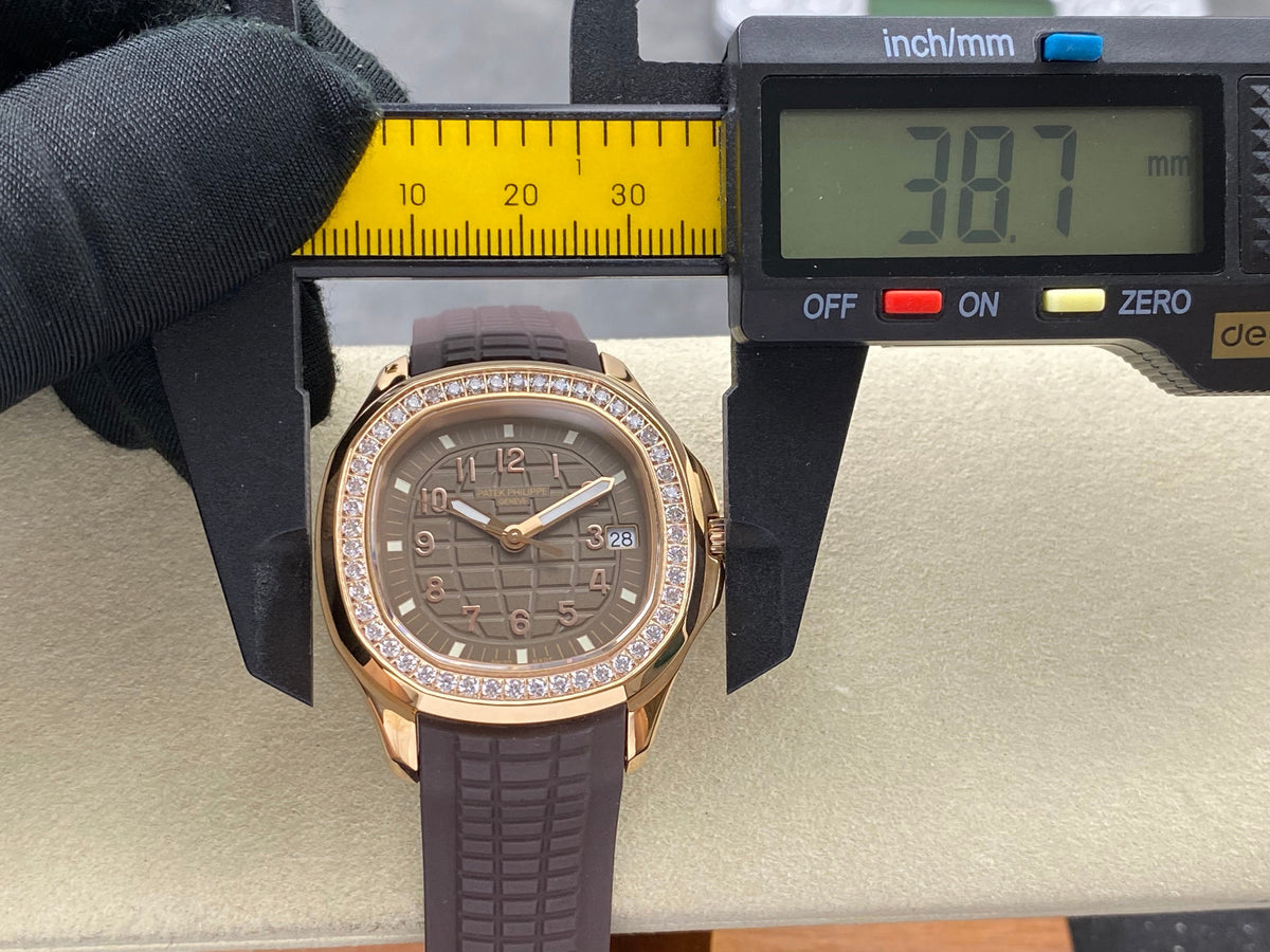 Patek Philippe Aquanaut 38.8mm Rose Gold Case Brown Rubber Strap