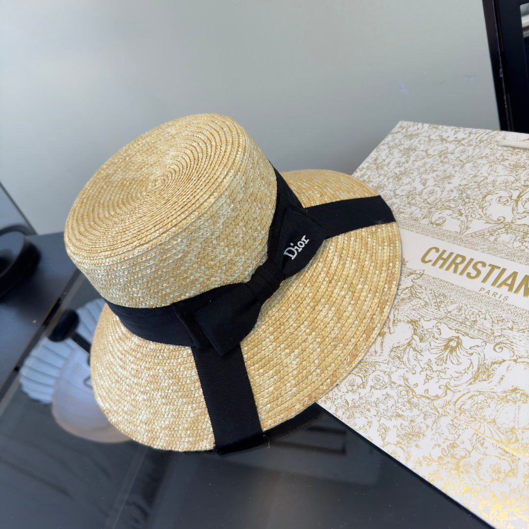 Dior Bow Straw Hat 400886