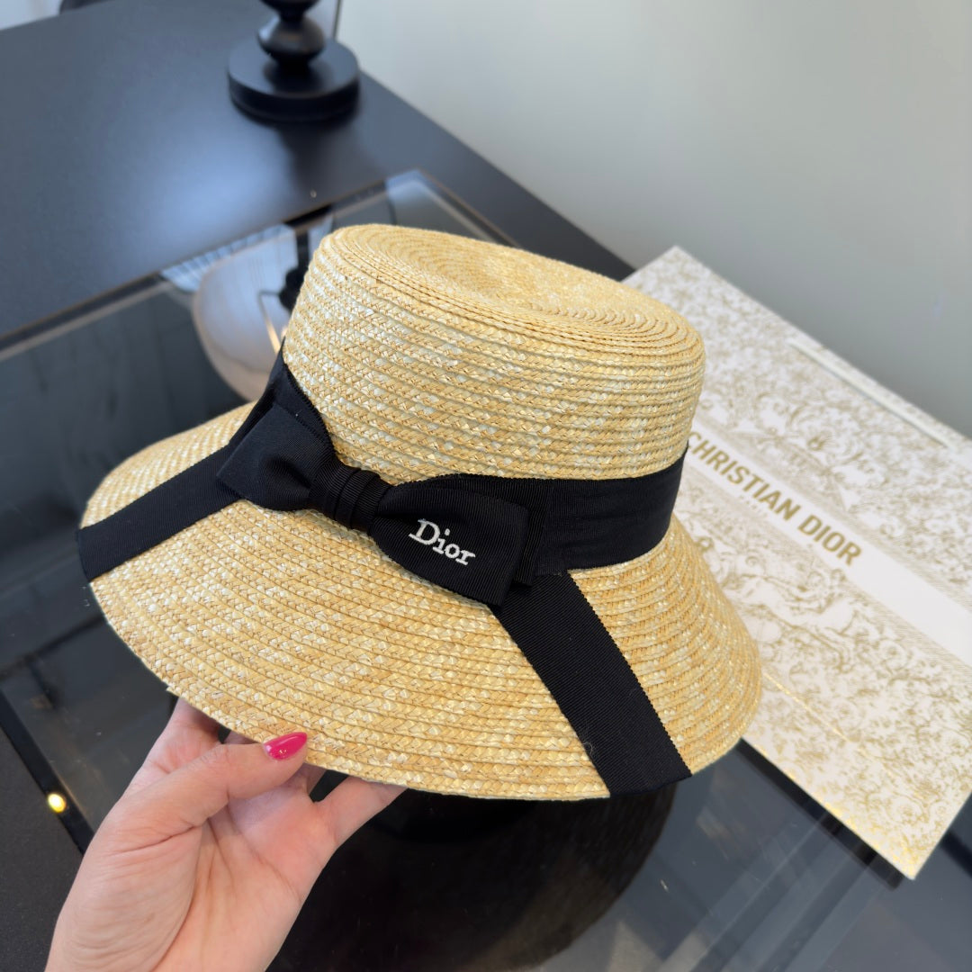 Dior Bow Straw Hat 400886