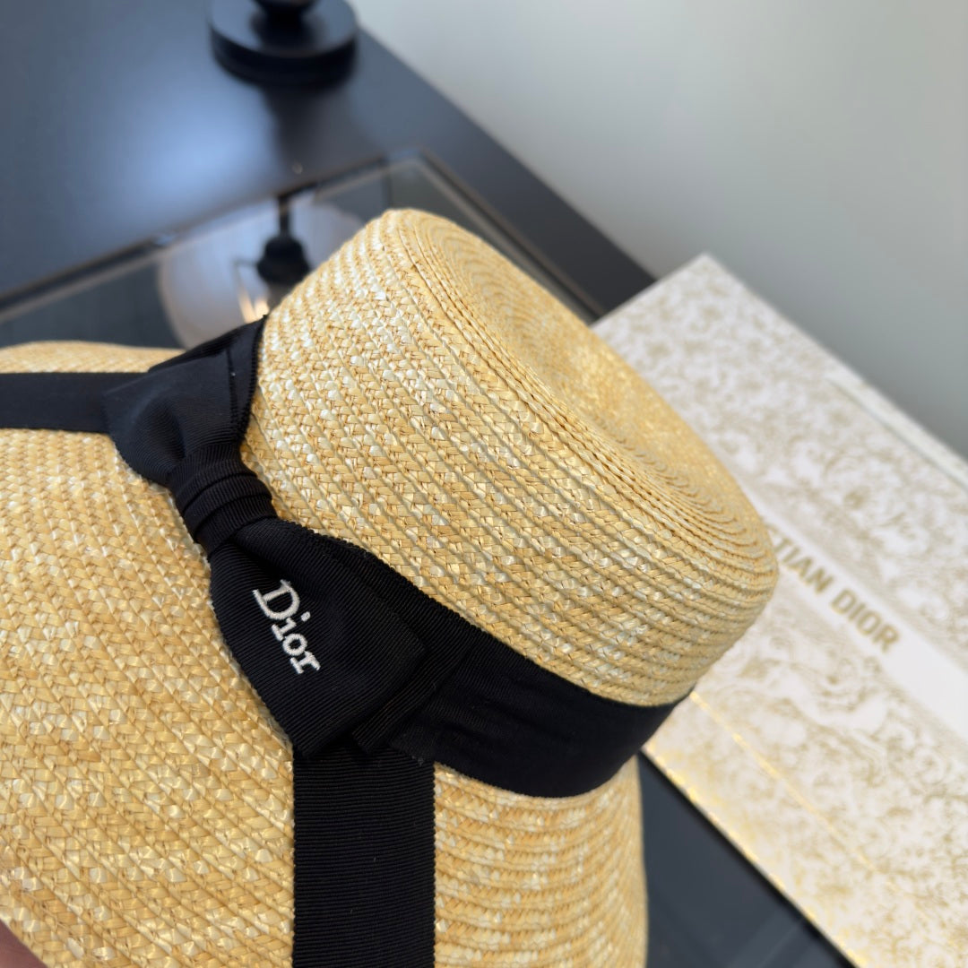Dior Bow Straw Hat 400886