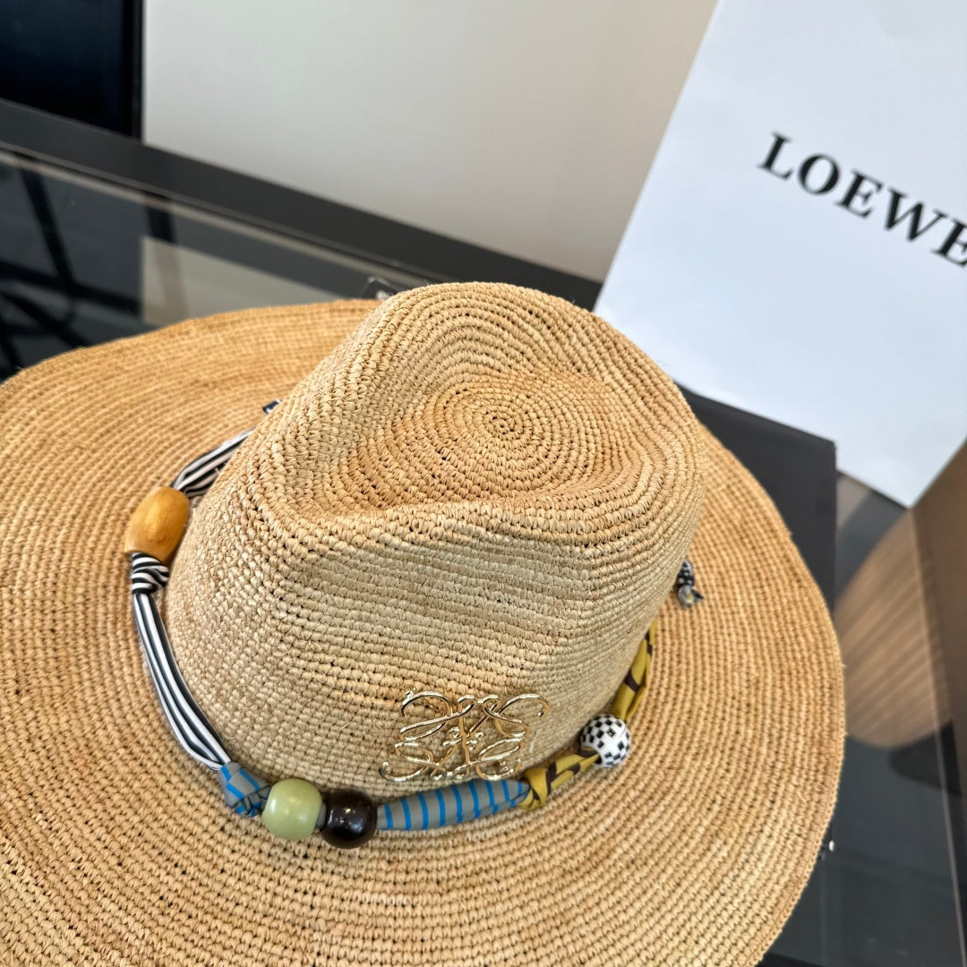 Loewe Beaded Straw Hat 216018