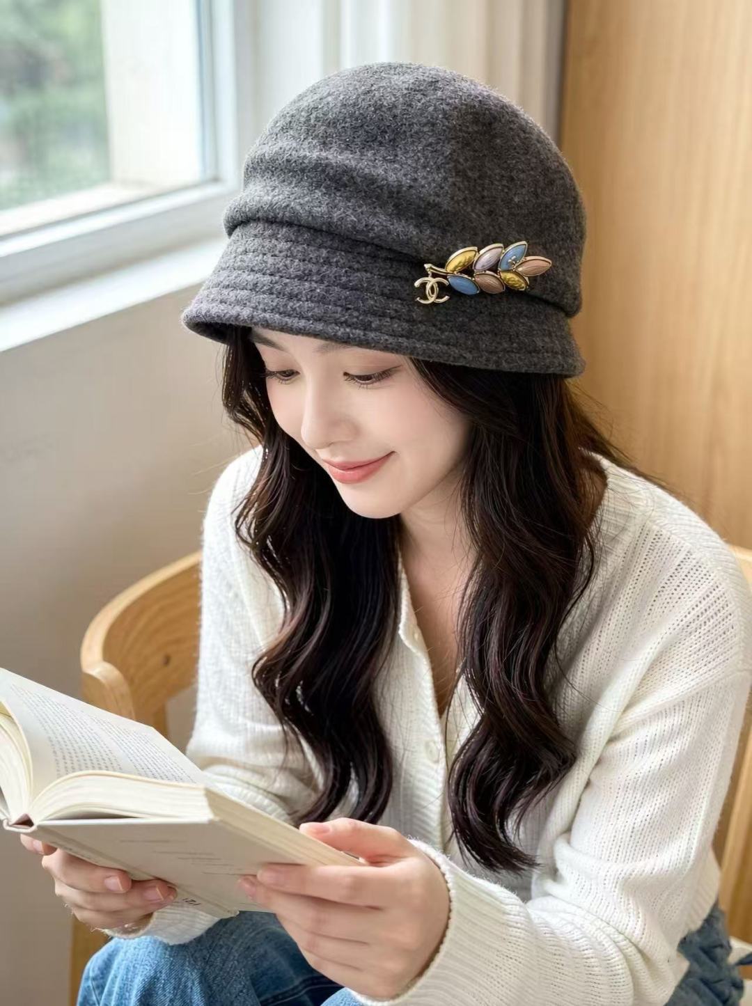 Chanel Felt Bucket Hat 491525