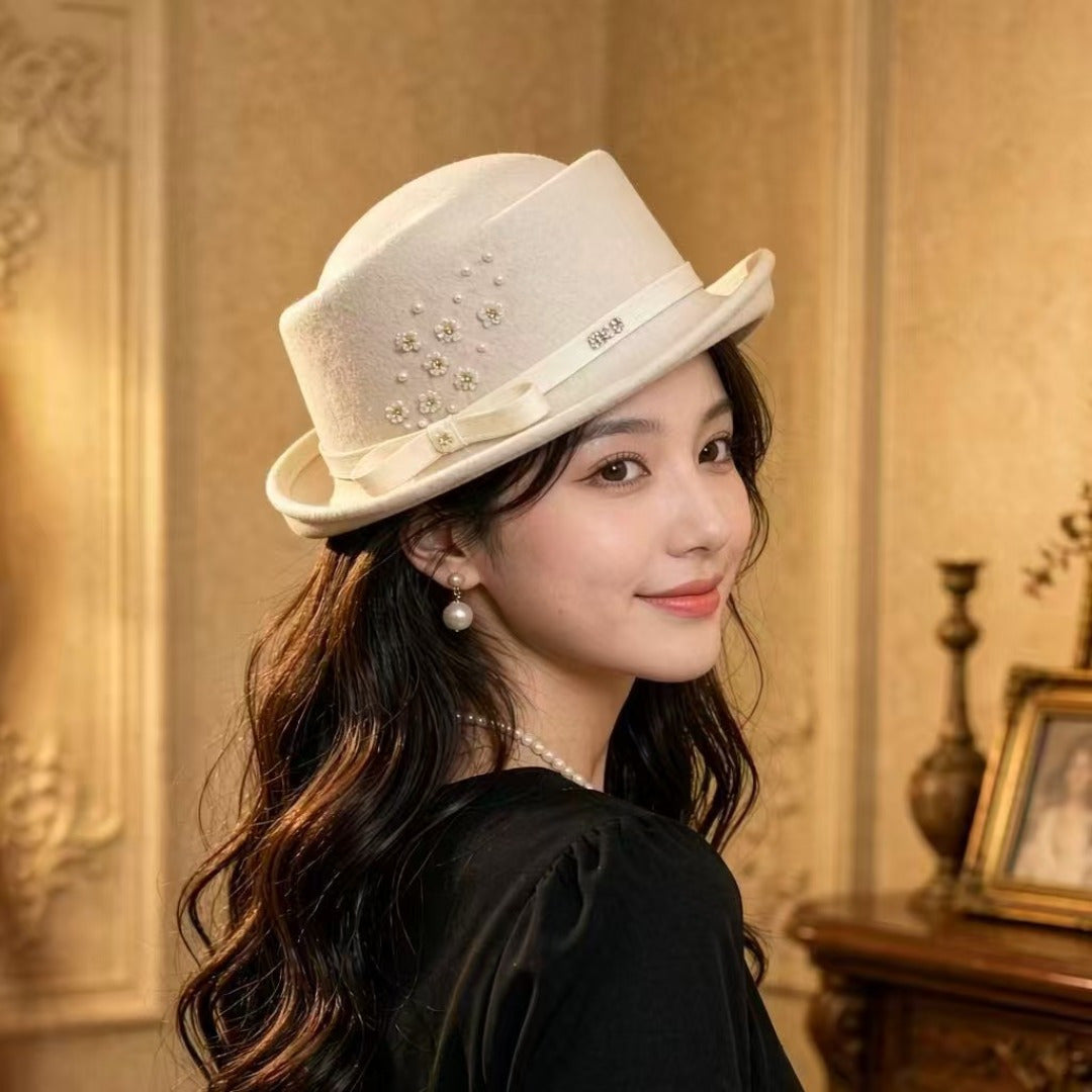 Miumiu Felt Hat With Ribbon And Flower 477646