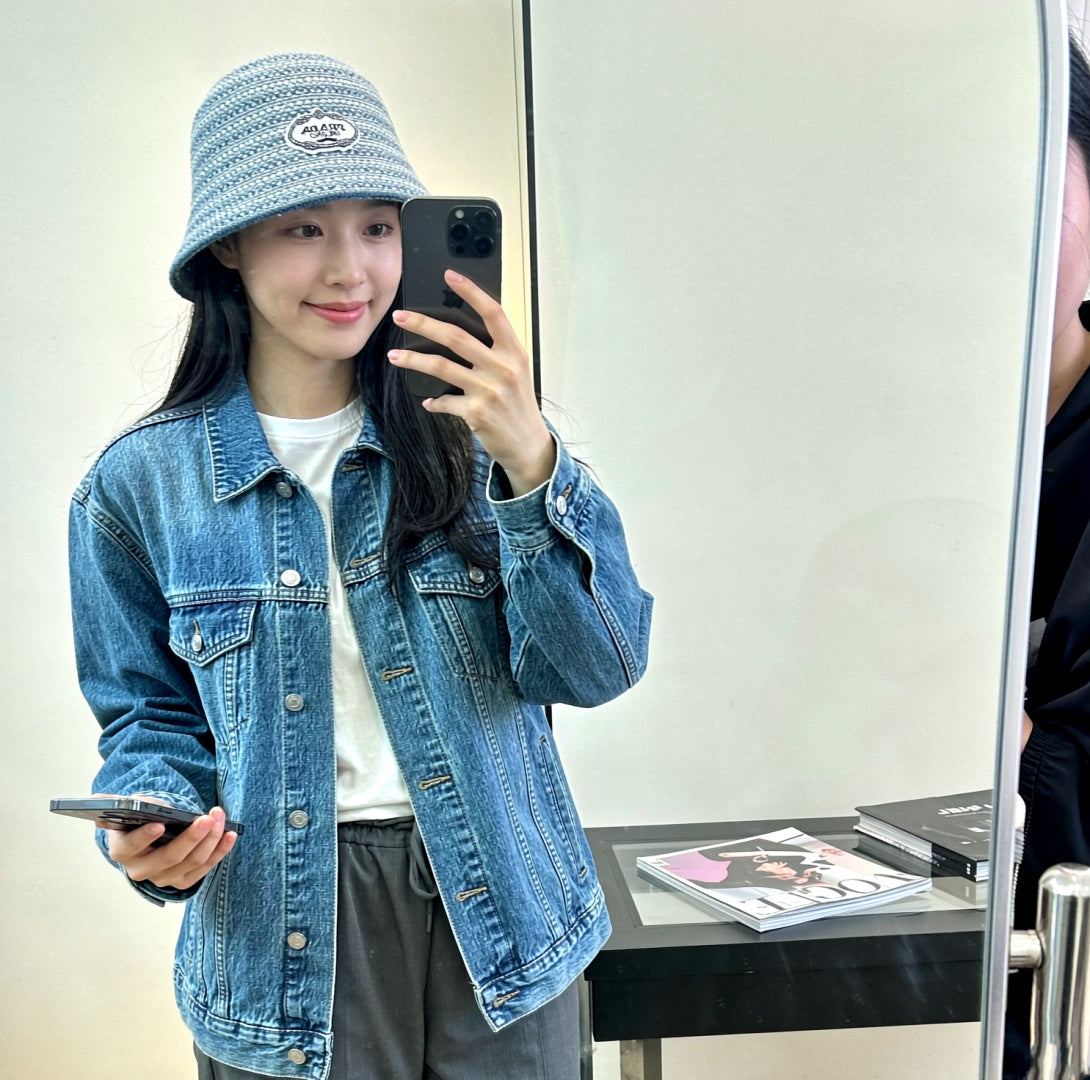 Prada Striped Bucket Wool Hat 477566