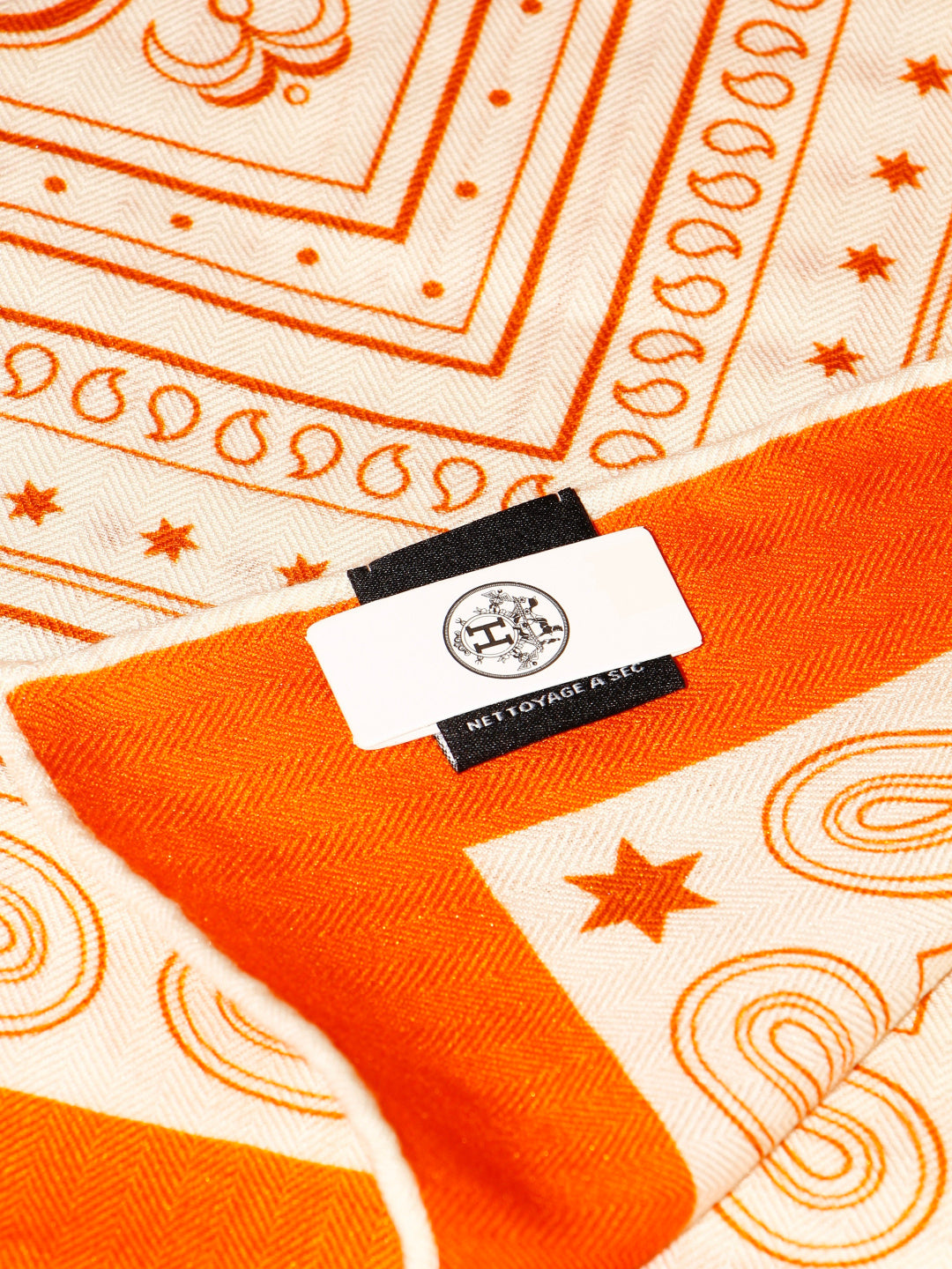 Hermès 2026 Bandana Scarf 140cm Orange Cashmere And Silk 218151