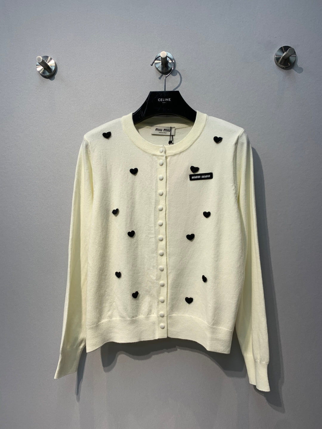 Miumiu 2026 Heart Motifs Cardigan Wool 421231