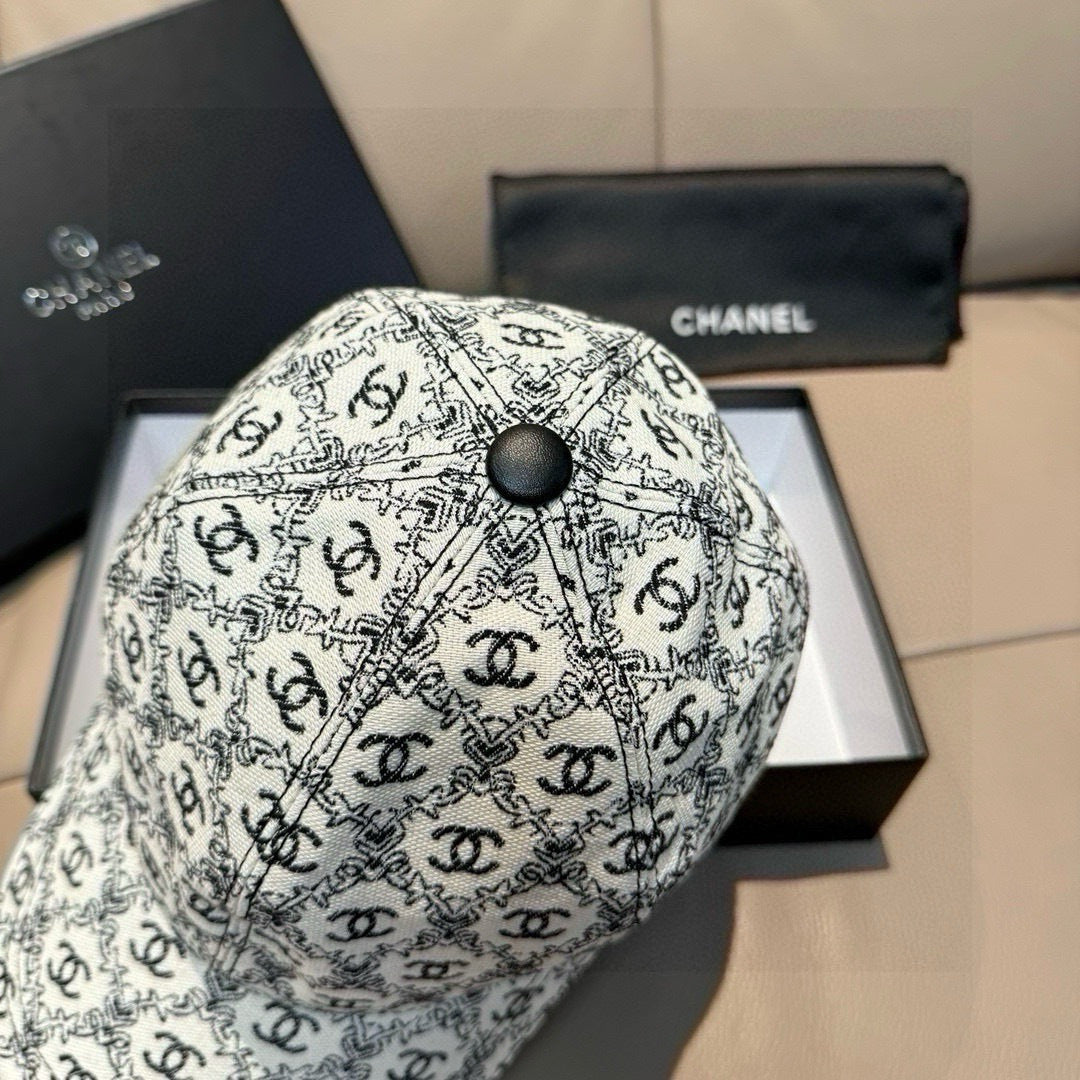 Chanel CC Logo Jacquard Baseball Cap 413094