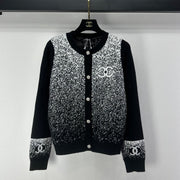 Chanel 2025 Knitted Cardigan Black Wool 329292