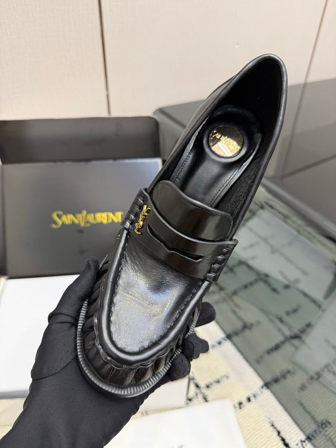 YSL 2026 Le Loafer Pumps 105mm Suede Leather 203272