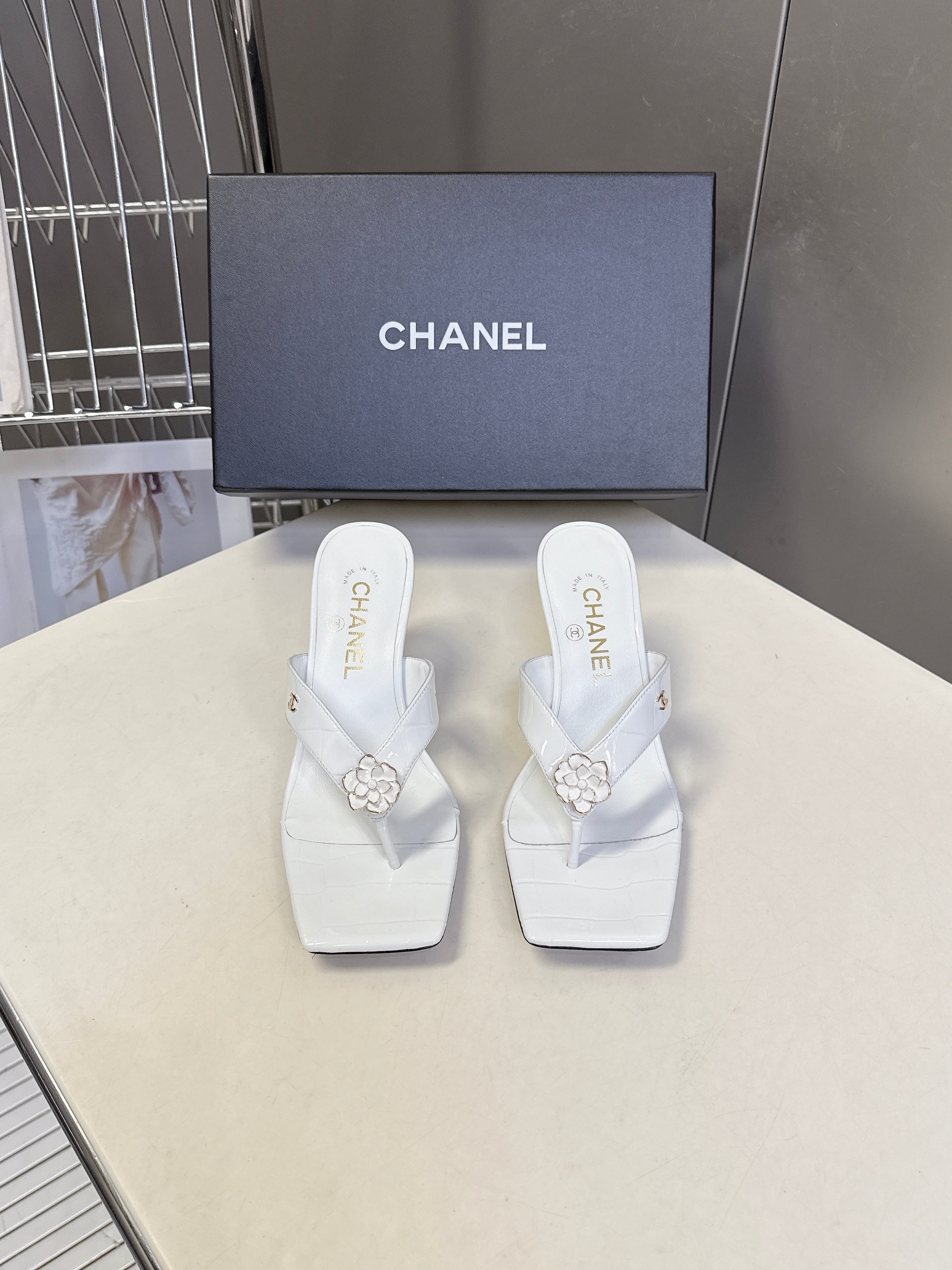 Channel 2026 Thong Sandal 65mm Embossing And Suede Calfskin 895344