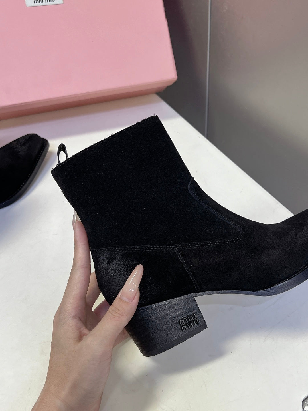 Miu Miu 2026 Western Ankle Boots Suede Leather 994192