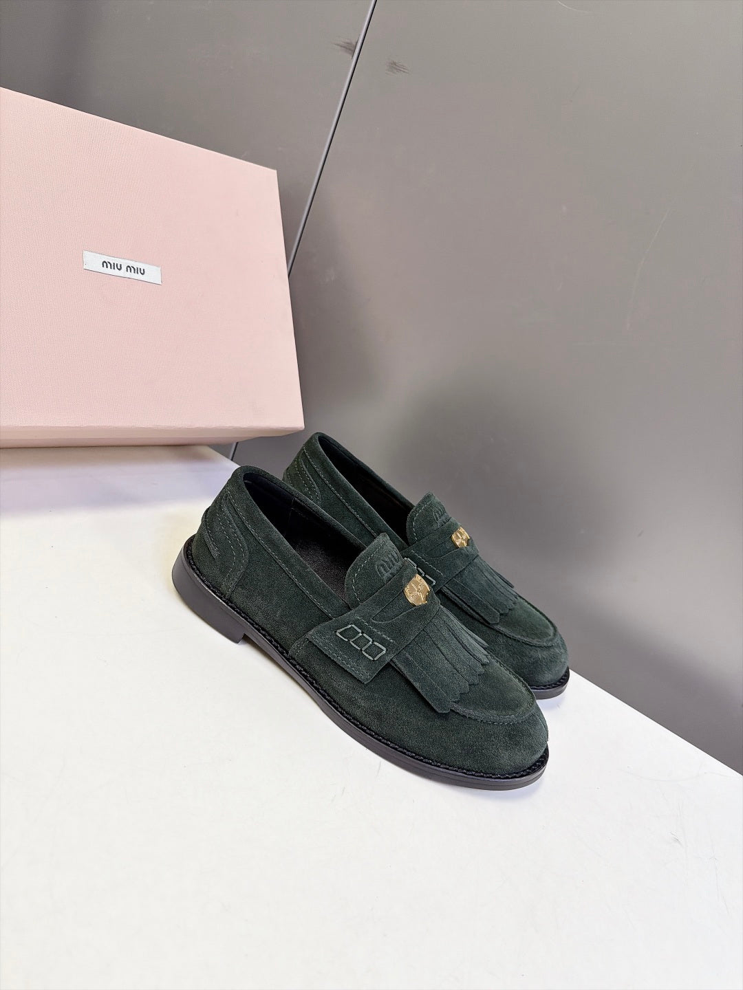 Miu Miu 2026 Fringe Penny Loafers Suede 994223