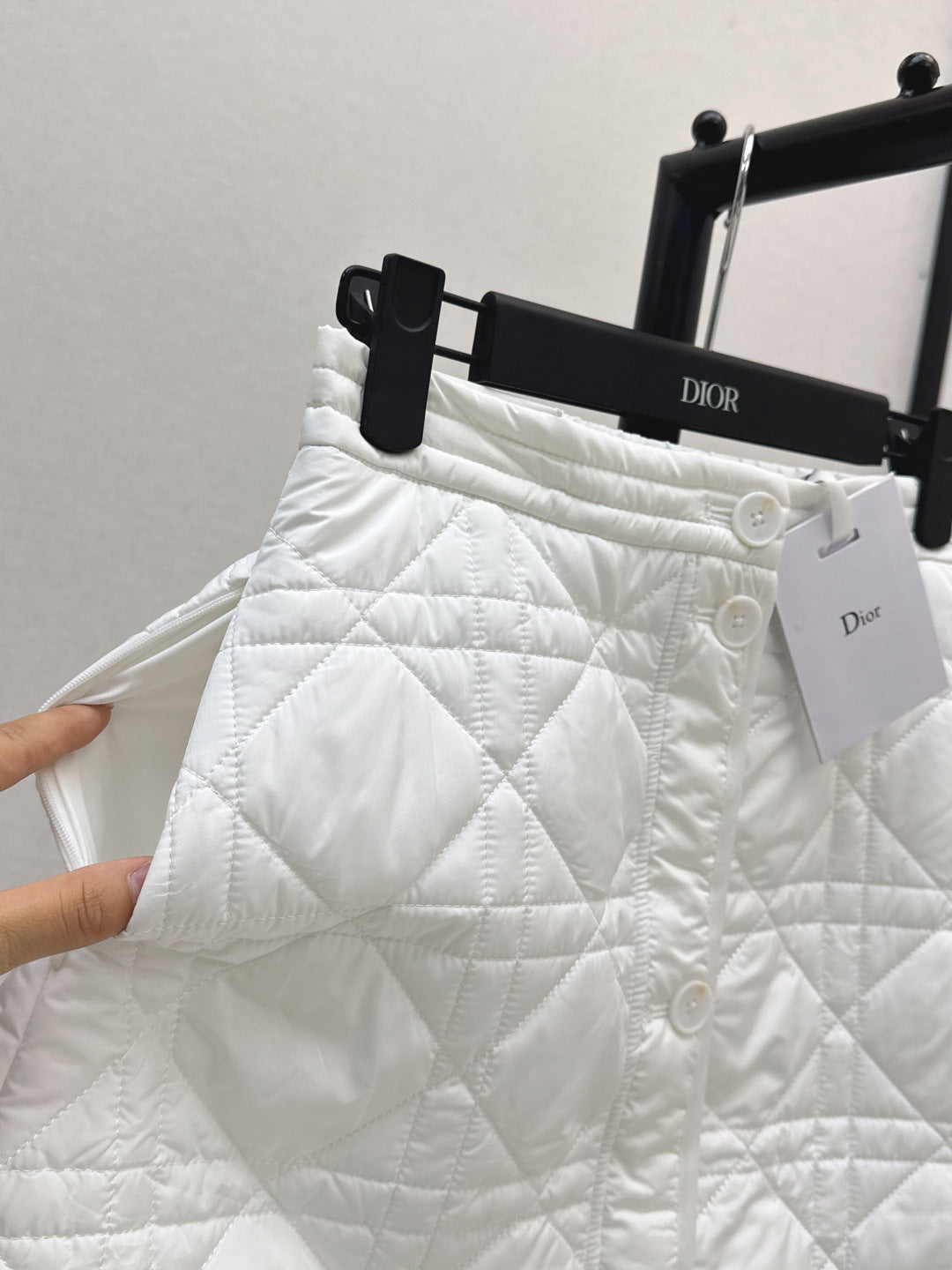 CD 25 Plaid Quilted Lapel Set White Cotton