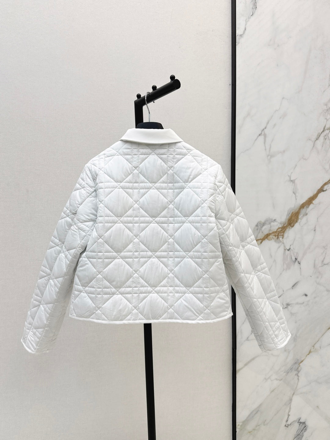 CD 25 Plaid Quilted Lapel Set White Cotton