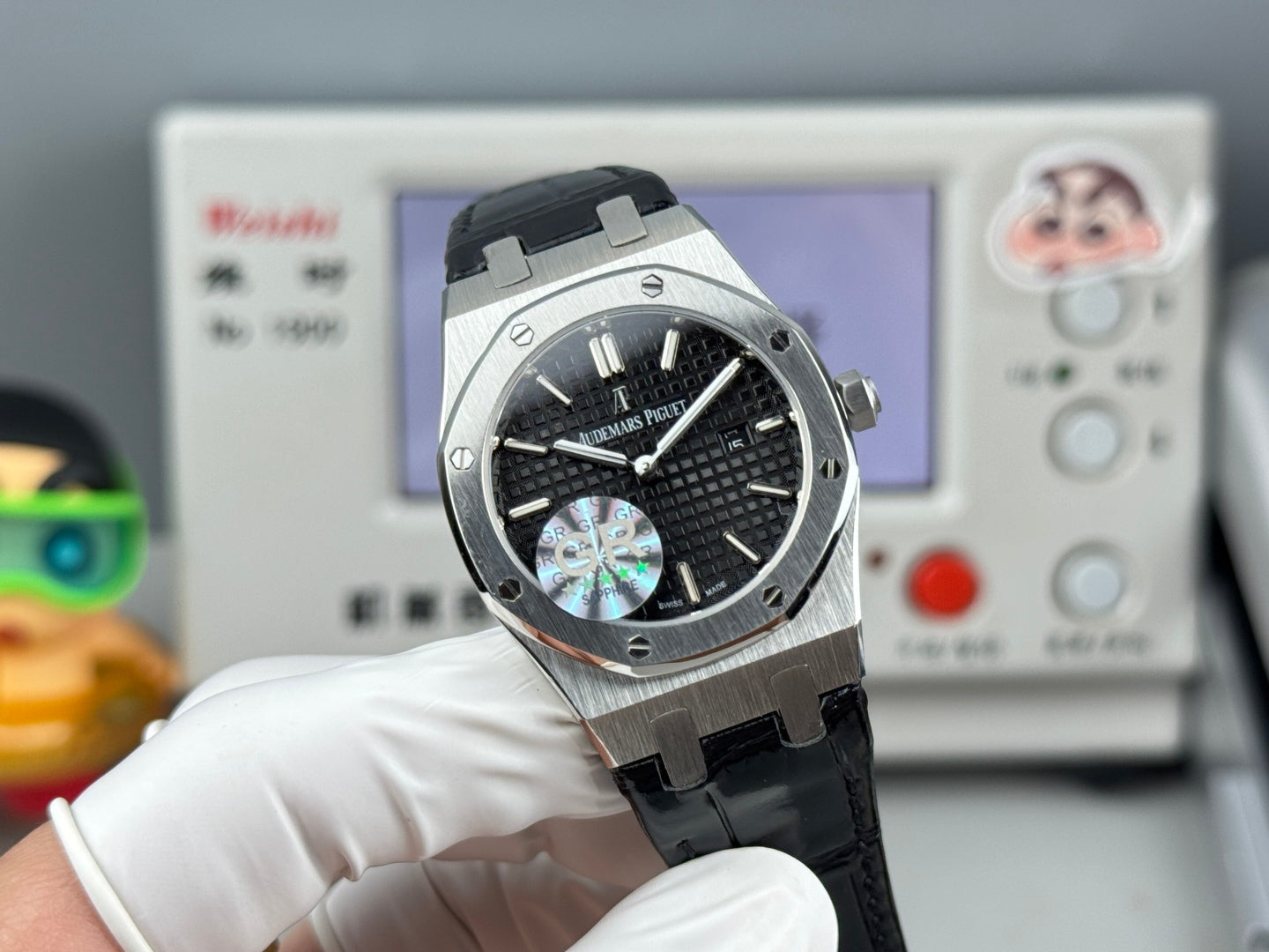 Audemars Piguet Royal Oak Lady 33mm Black Dial Black Leather