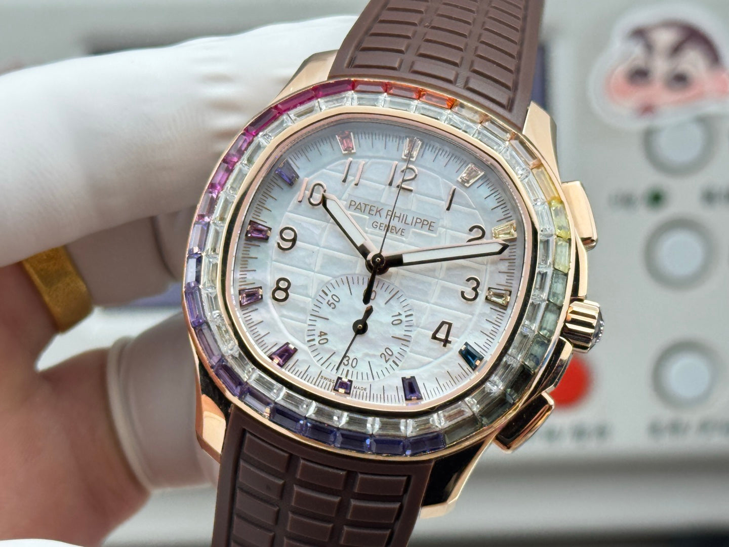 Patek Philippe Aquanaut Luce “Rainbow” Chronograph 40mm Brown Rubber Strap