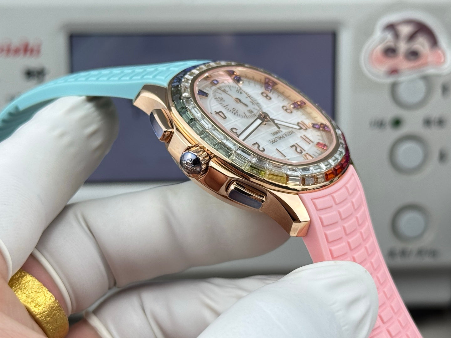 Patek Philippe Aquanaut Luce “Rainbow” Chronograph 40mm Blue Pink Rubber Strap