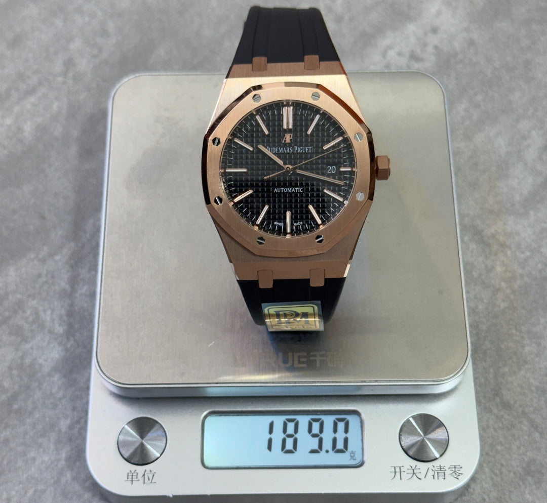 Audemars Piguet Royal Oak Selfwinding 41mm 15400OR Black  Dial Rubber Strap
