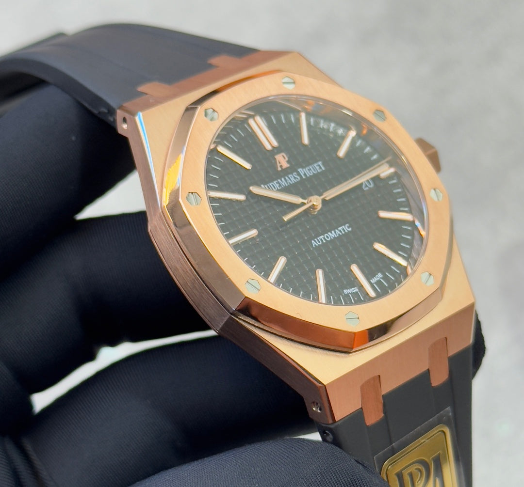 Audemars Piguet Royal Oak Selfwinding 41mm 15400OR Black  Dial Rubber Strap