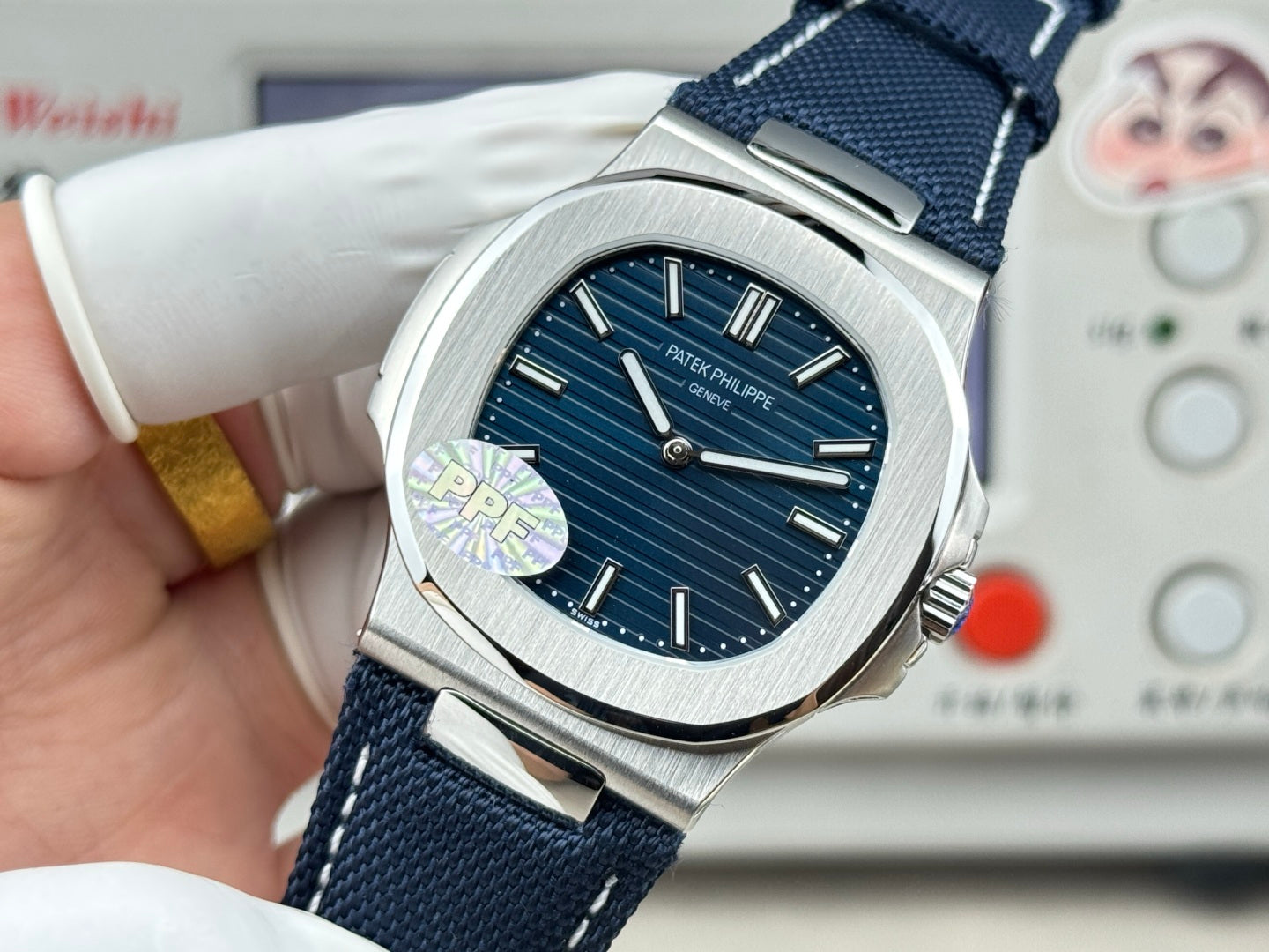 Patek Philippe Nautilus 41mm Blue Dial Fabric Strap
