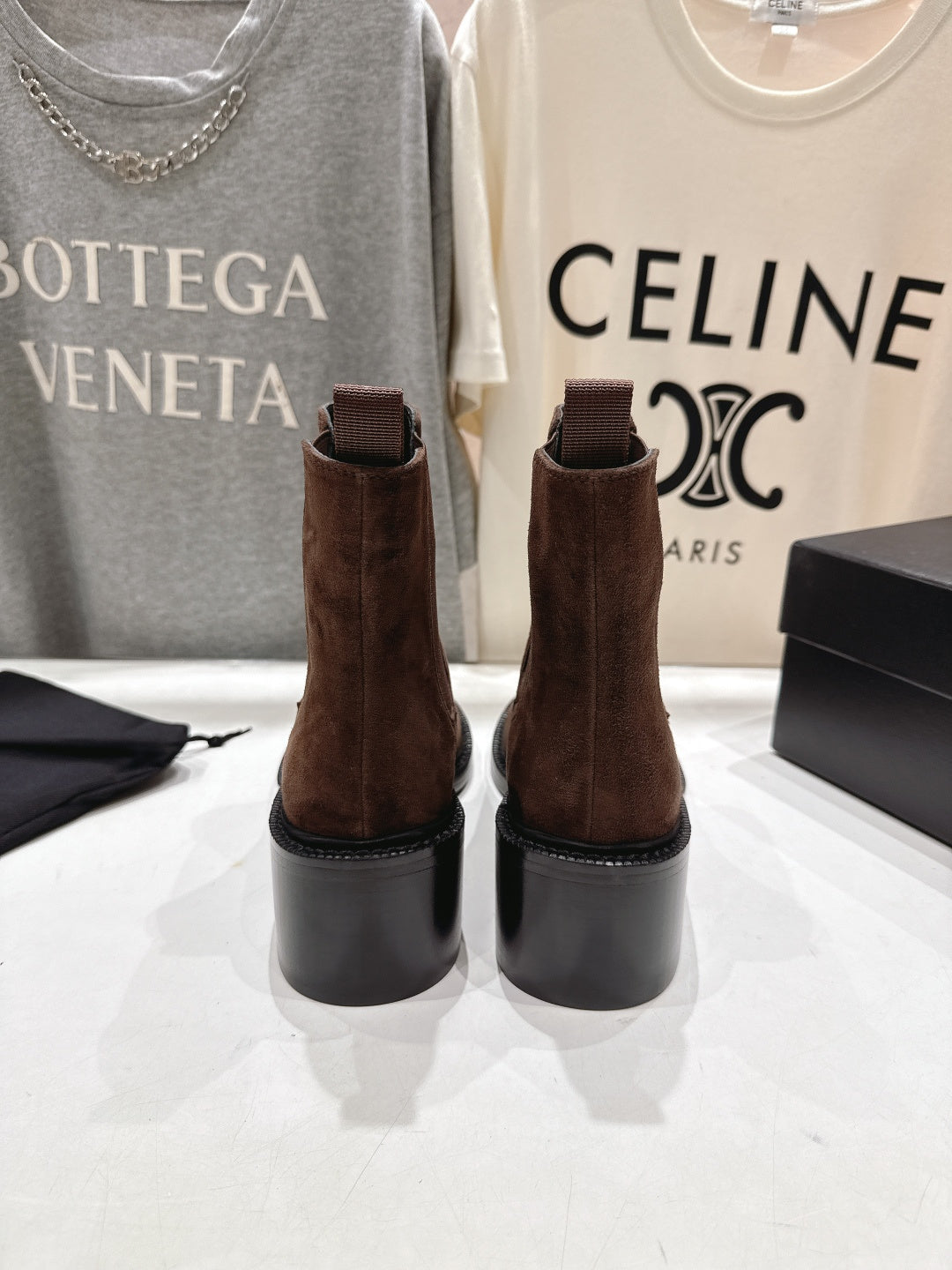 YSL 2025 Short Boot Dark Brown Suede 567582