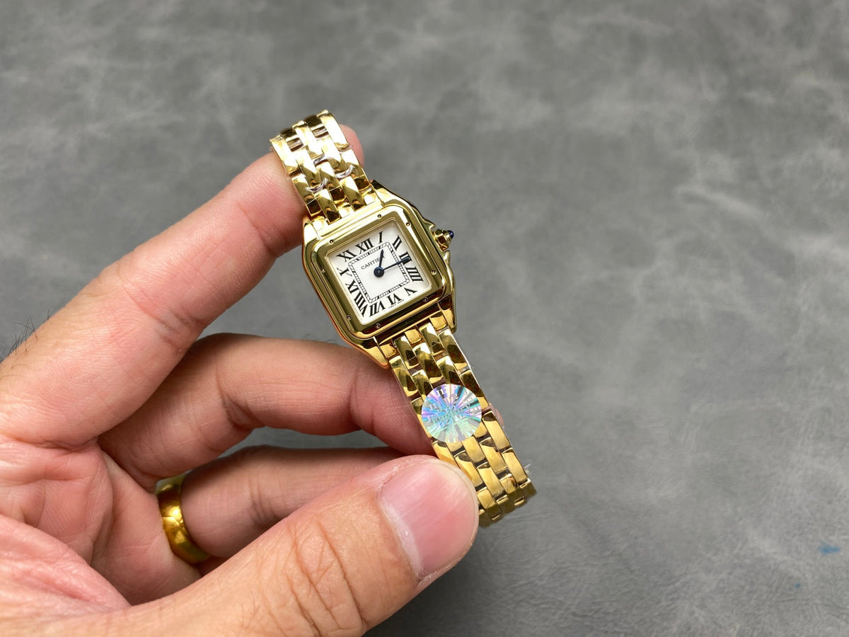 PANTHERE 22MM GOLD CASE WHITE DIAL