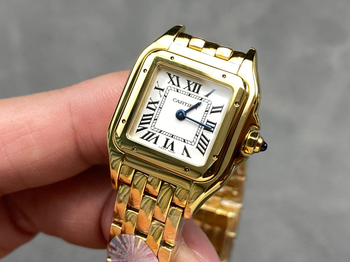 PANTHERE 22MM GOLD CASE WHITE DIAL