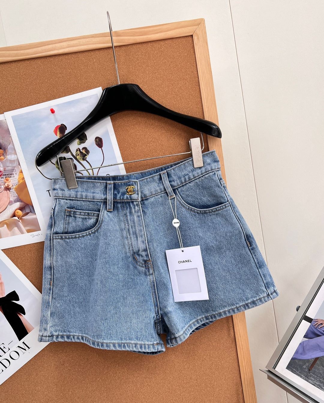 Chanel 2026 High-Waisted Denim Shorts Cotton 626411