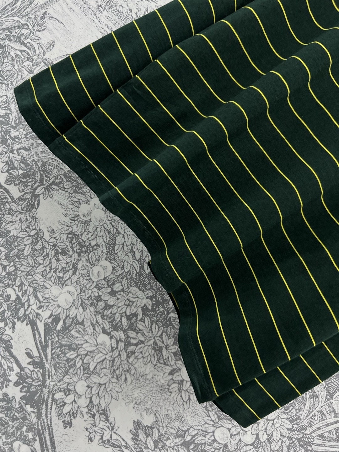 Miu Miu 25 Striped Long-sleeved T-shirt Green Cotton