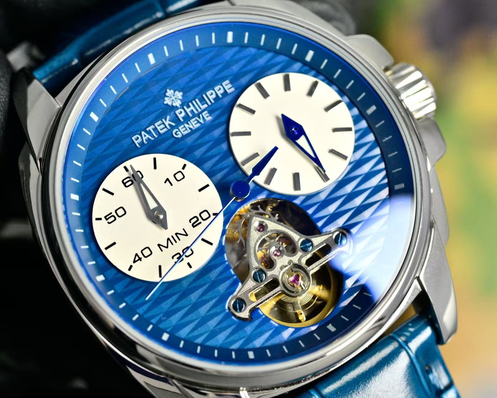 Patek Philippe Double Tourbillon Blue Dial 42mm Watch