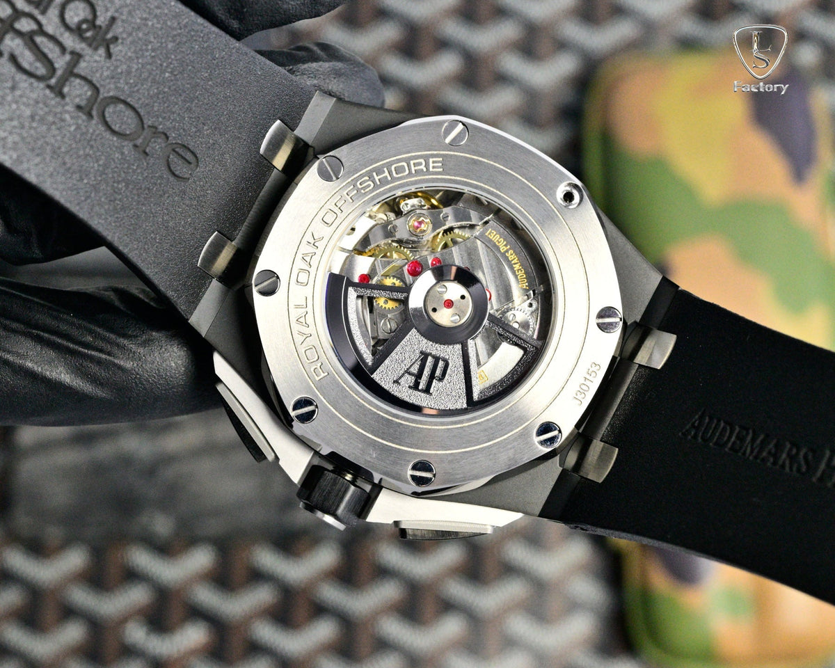 Audemars Piguet Royal Oak Chronograph 41mm Black Case Dial Black Rubber Strap
