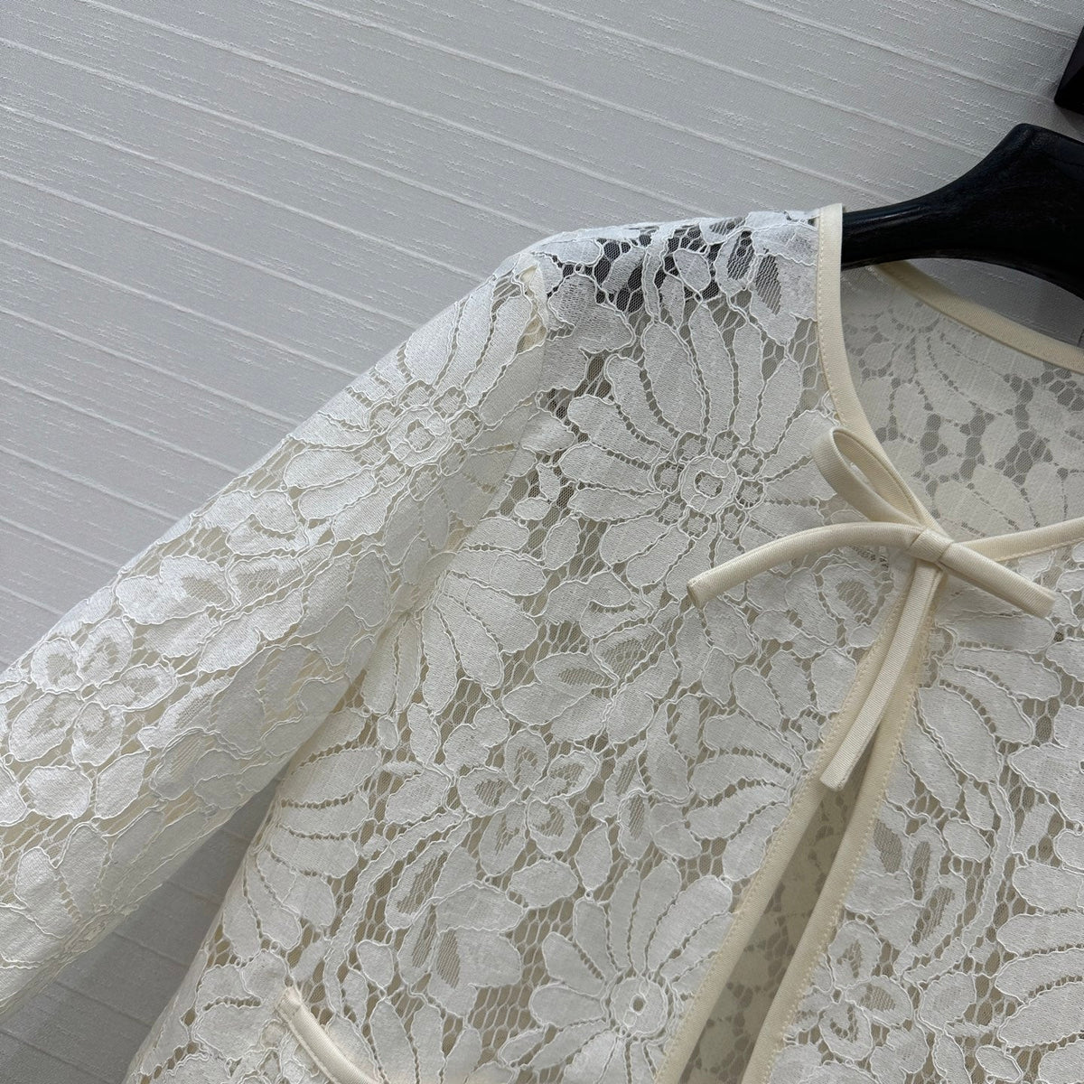 Celine 25 Lace Embroidered Cardigan Jacket White polyester